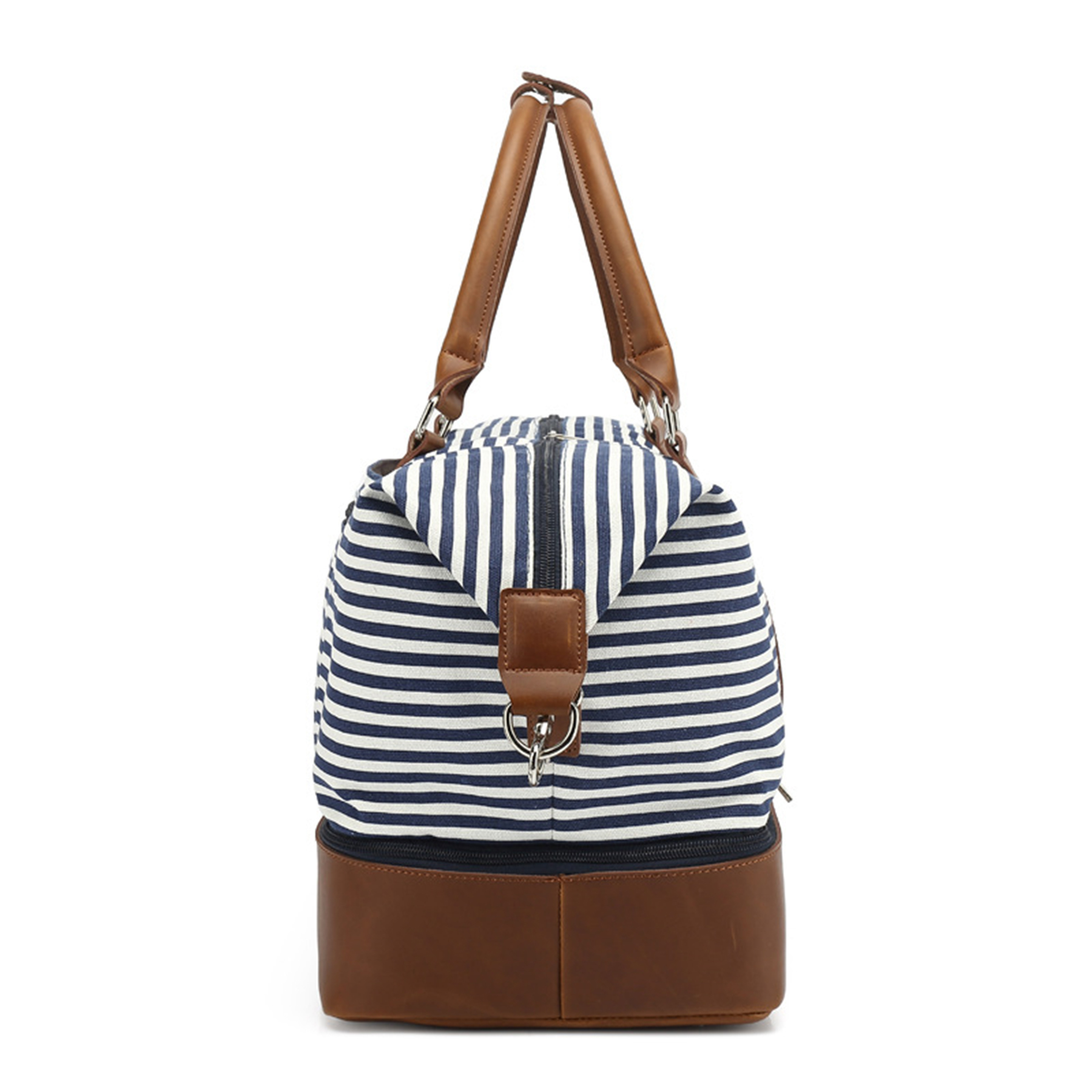 Canvas Travel Duffel Bag with Leather Shoes Compartment for Men 11
