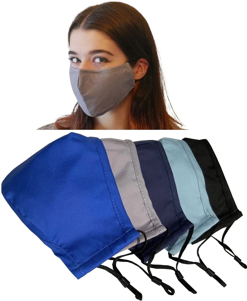 Mask with Sewn-In Filter - 3D 3-Ply Cotton Silkscreened Adju