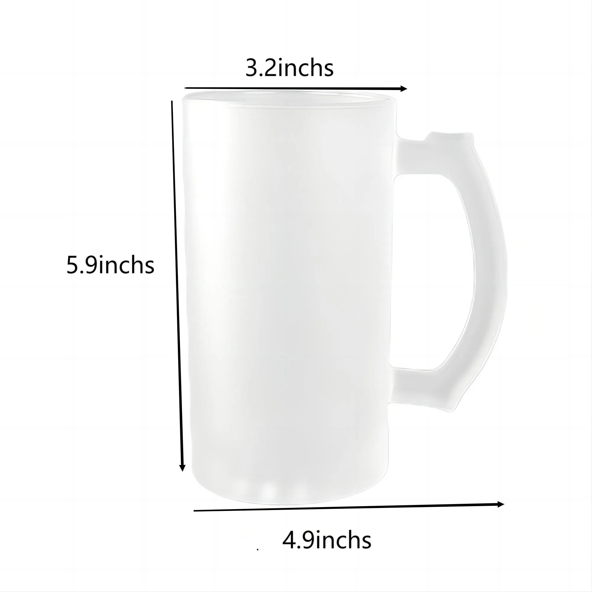 Large Capacity Frosted Glass Mug 16Oz 7