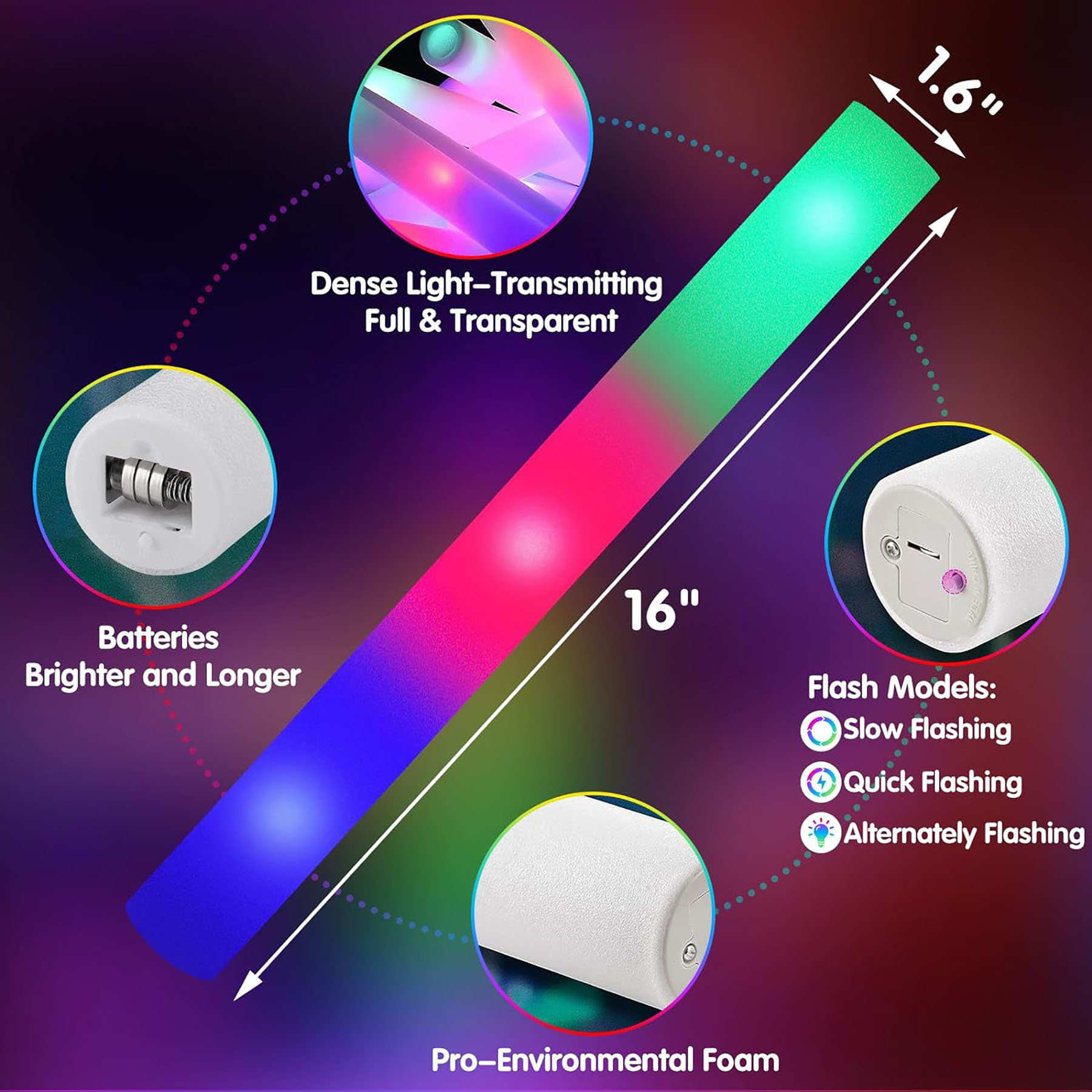 Foam Glow Sticks 12