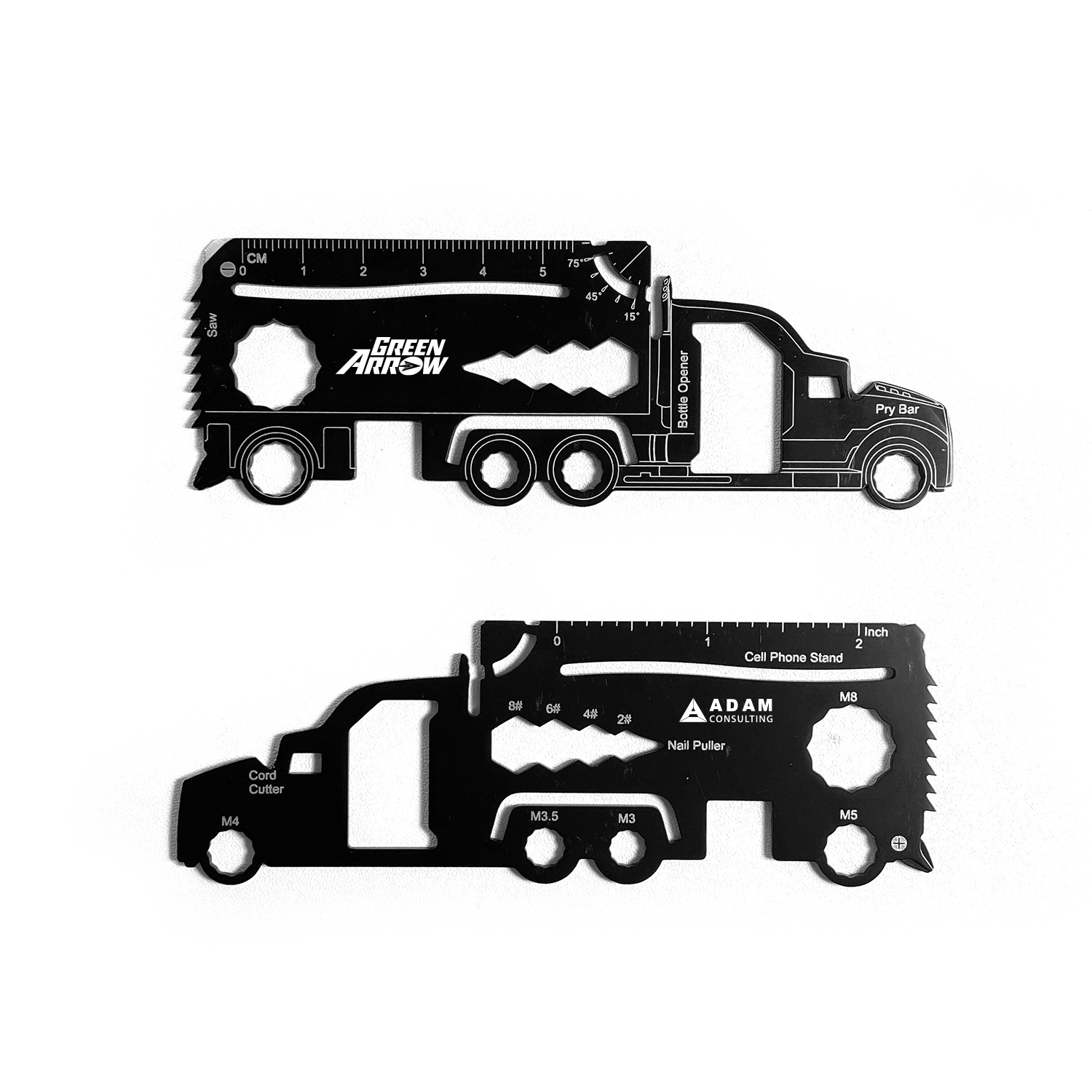 GearCard 21-in-1 Truck-Shaped Multi-Tool Card – Stainless Steel Wallet EDC Gadget 8