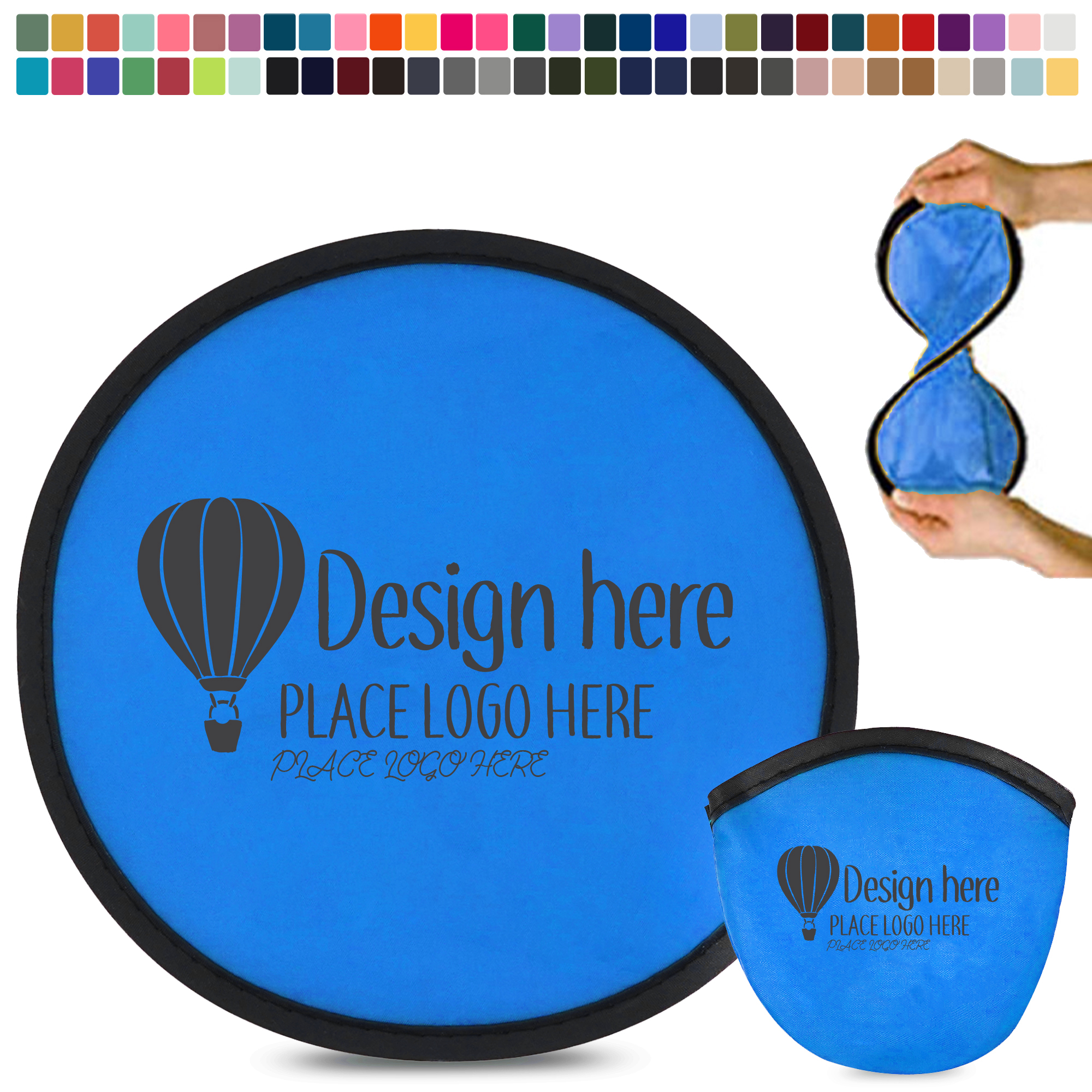 Foldable Round Flying Discs Fan With Storage Bag