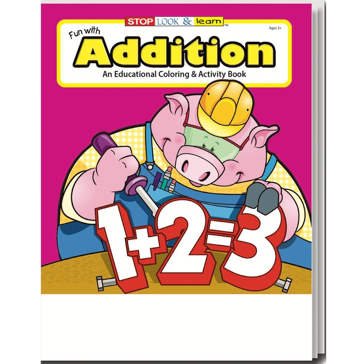 Fun with Addition Coloring Books - 16 Pages Ages 3-9 2
