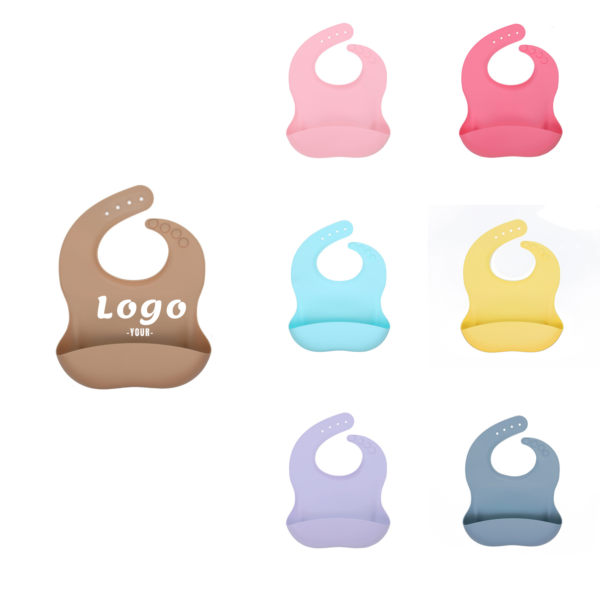 Cute Waterproof Silicone Baby Feeding Bibs 3