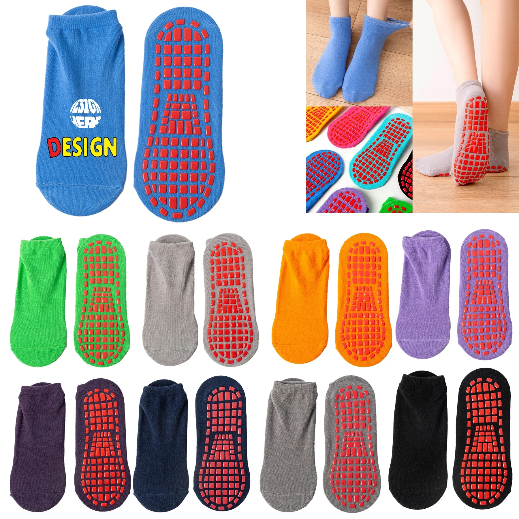 Unisex Non Slip Grip Socks 19