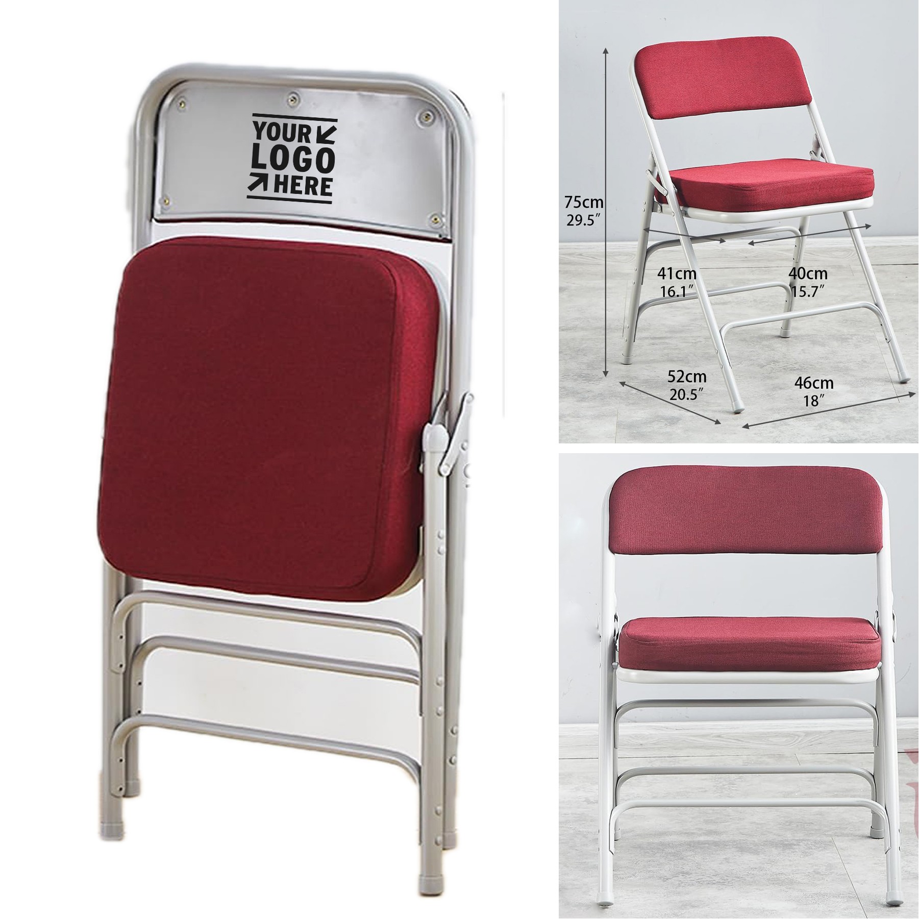 Foldable Chair Padded Folding Chairs Upholstered