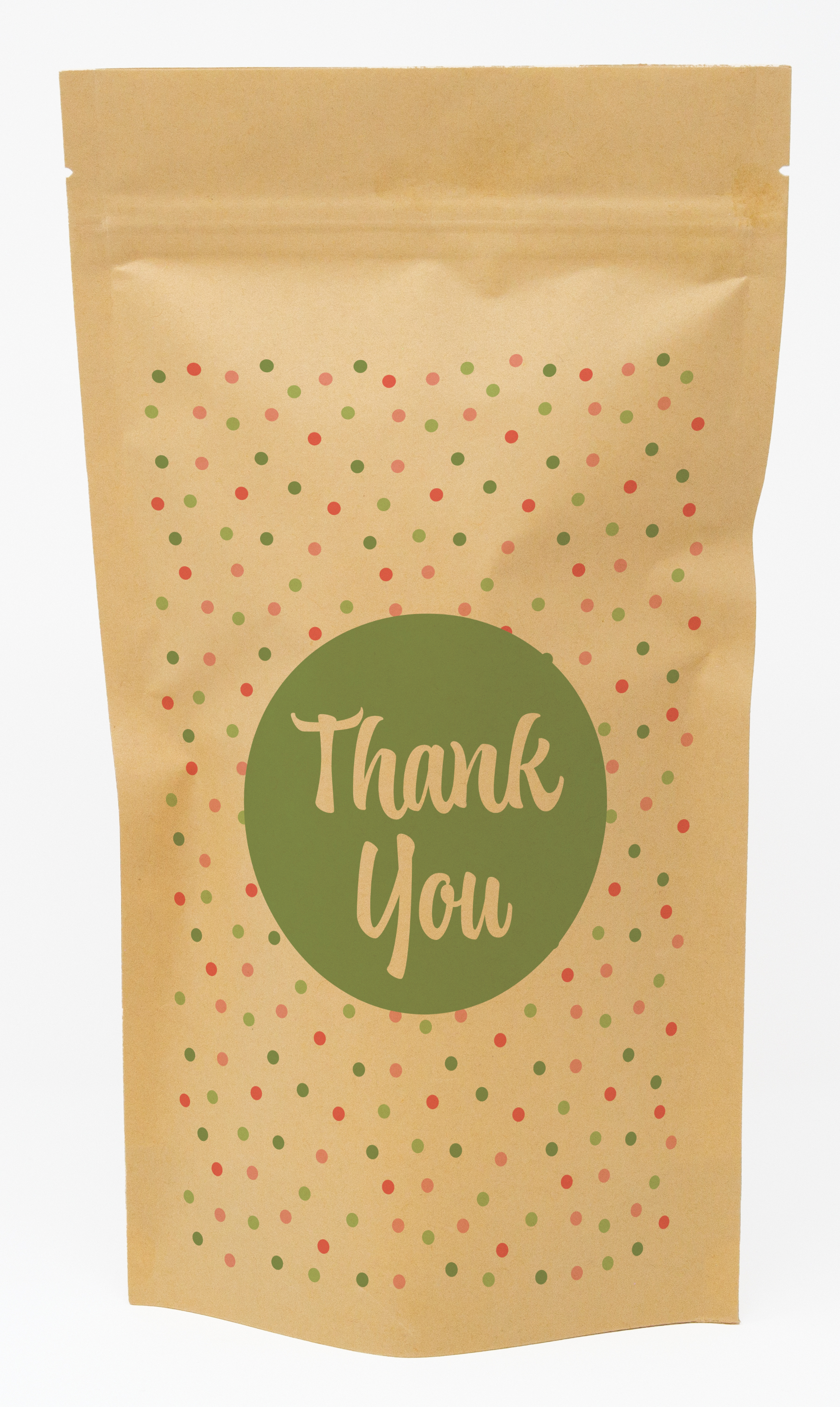 Polka Dots Predesigned Kraft Barrier Pouch (6"W x 11"H x 3"D) 3