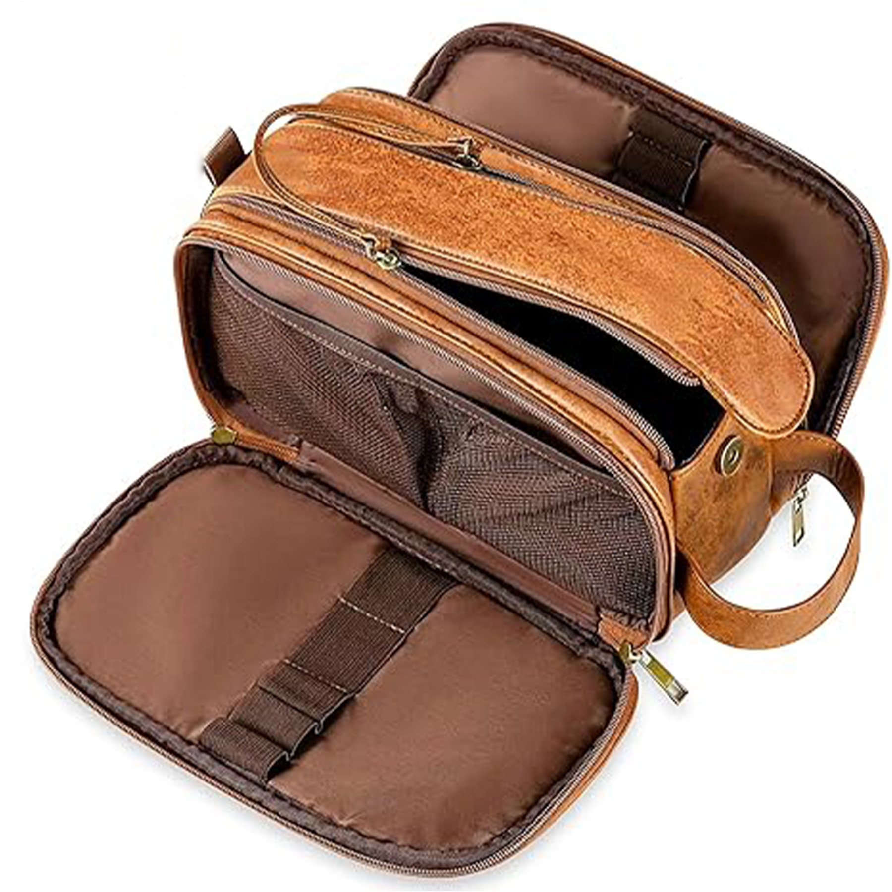 Men's Leather Storage Toiletry Bag 21