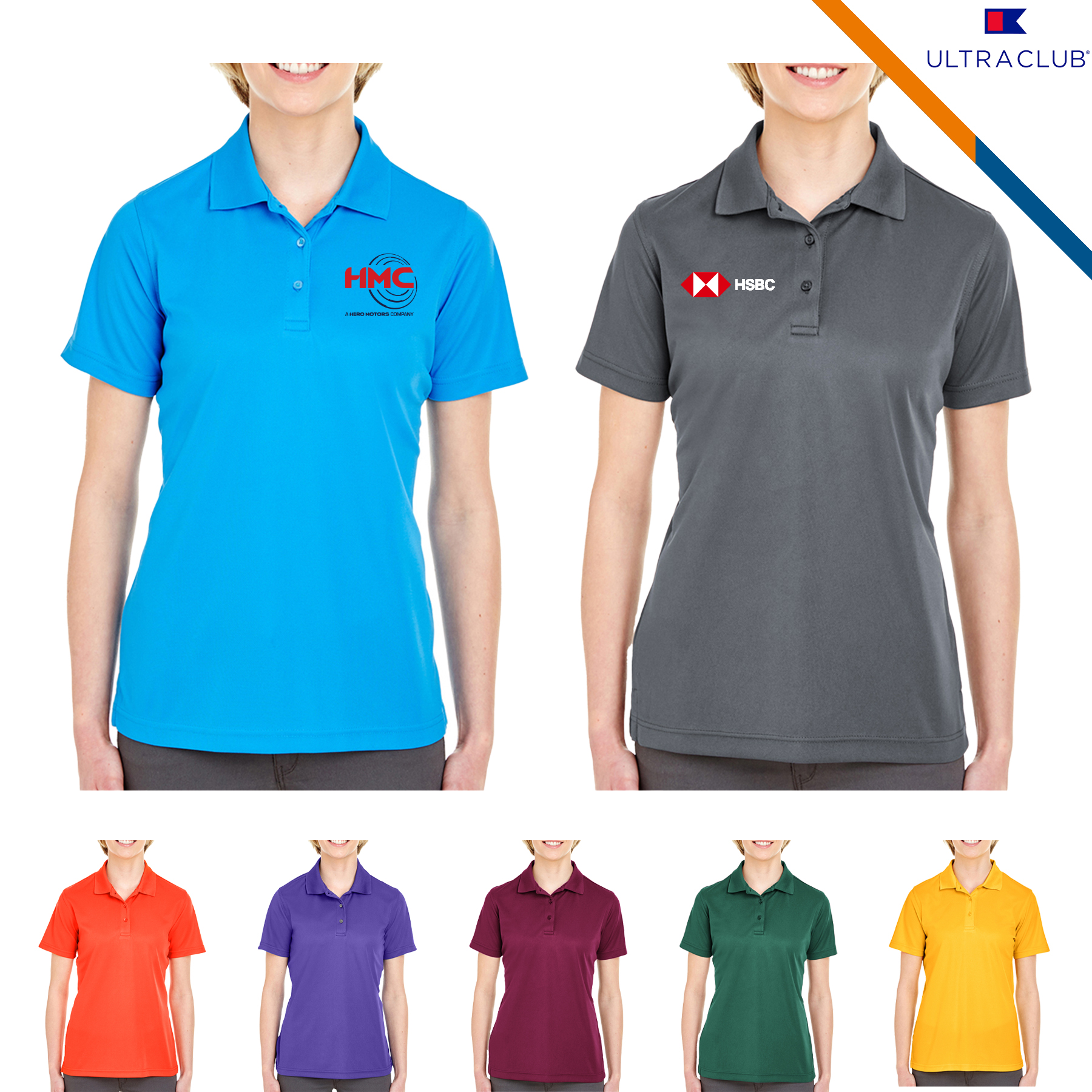 Ultra Club® 4.4oz Polyester Ladies' Polo Shirts