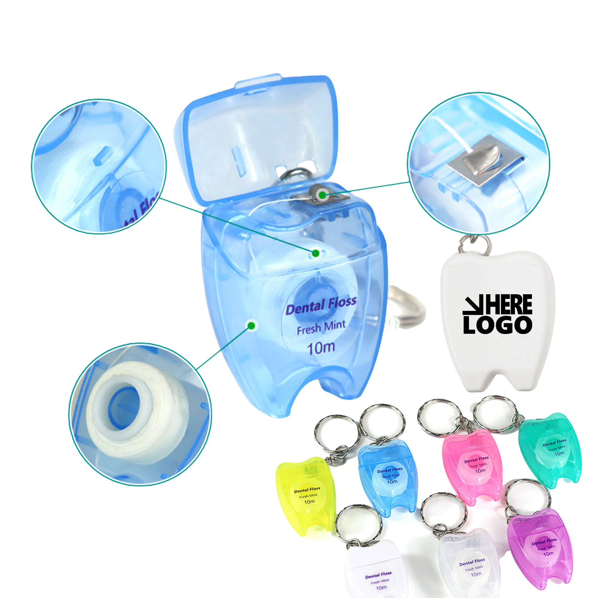MOQ 20 Dental Floss Keychain Oral Care 3