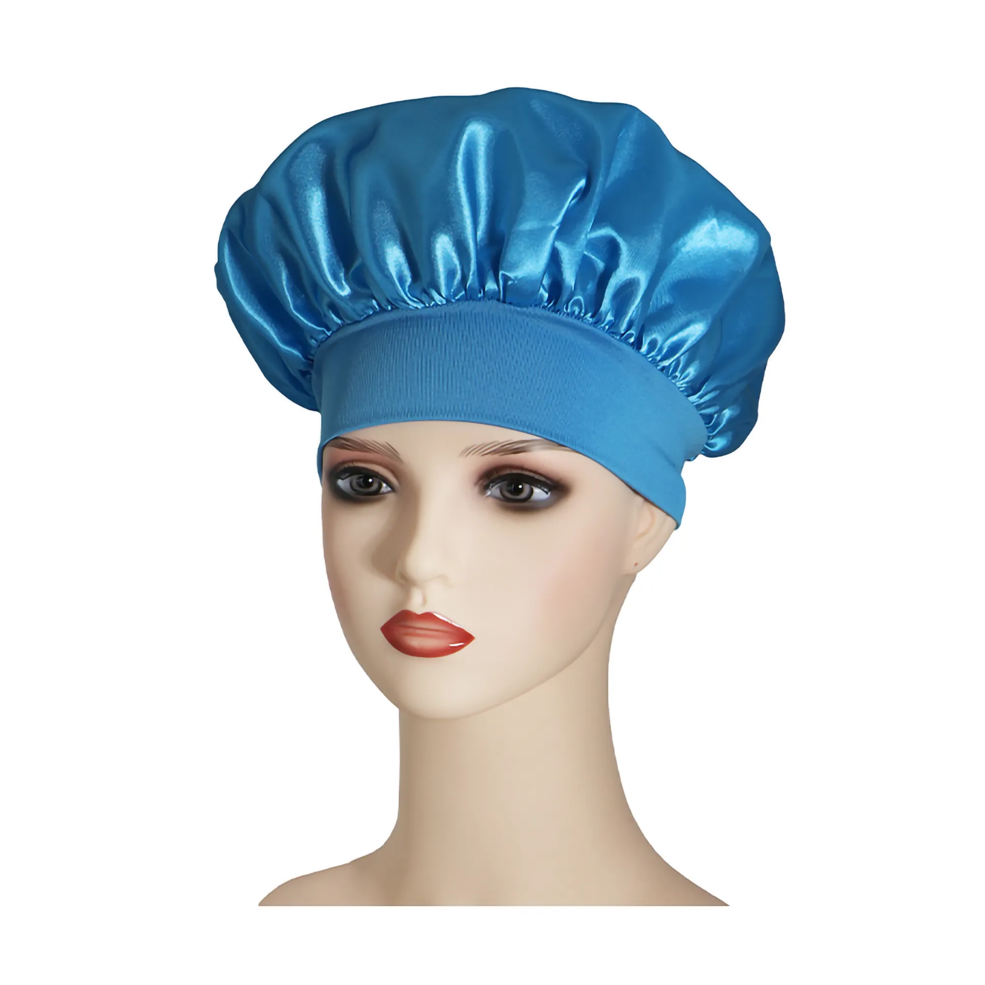 Satin Silk Bonnet Elastic Wide Band Sleeping Cap 16