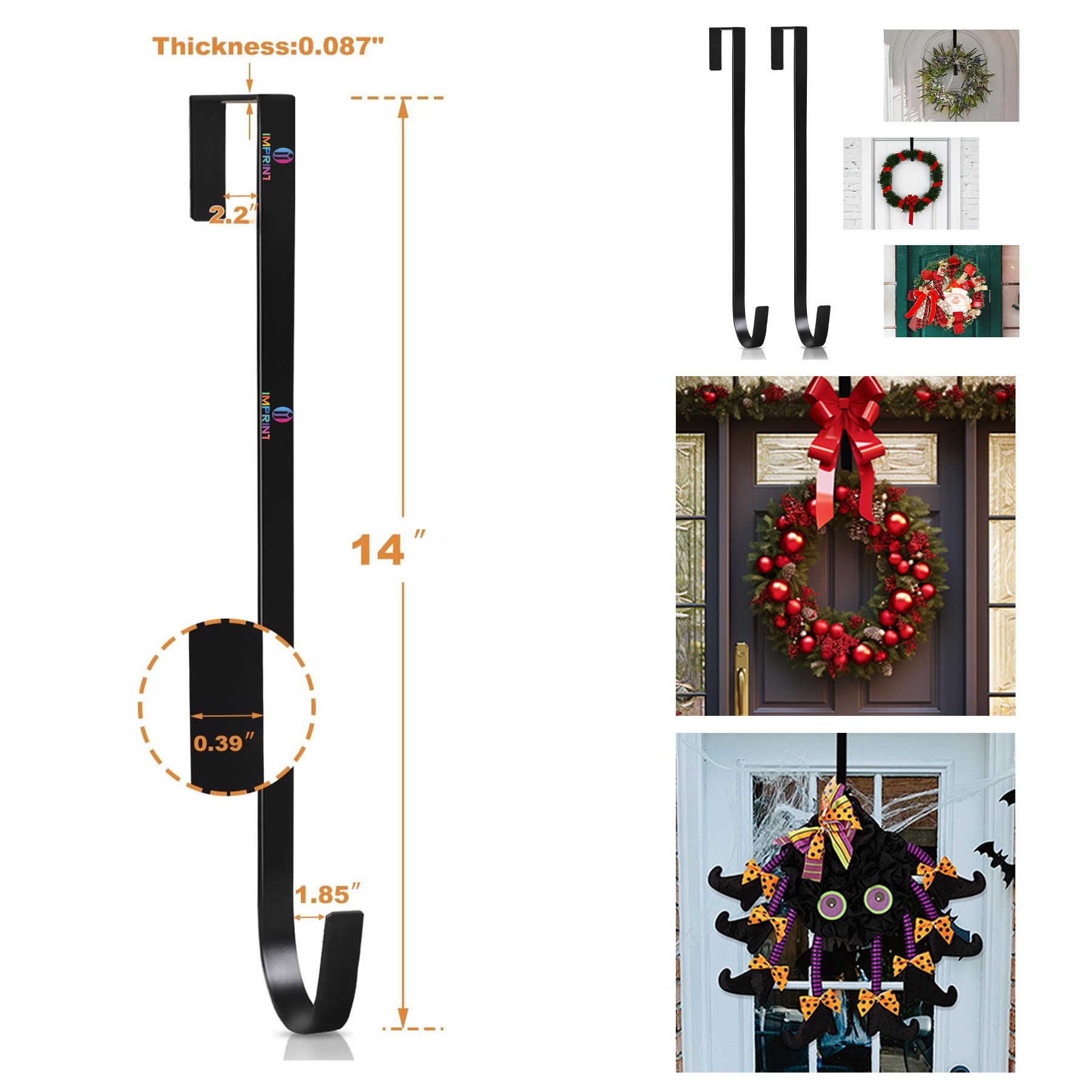 14-Inch Front Door Wreath Hangers