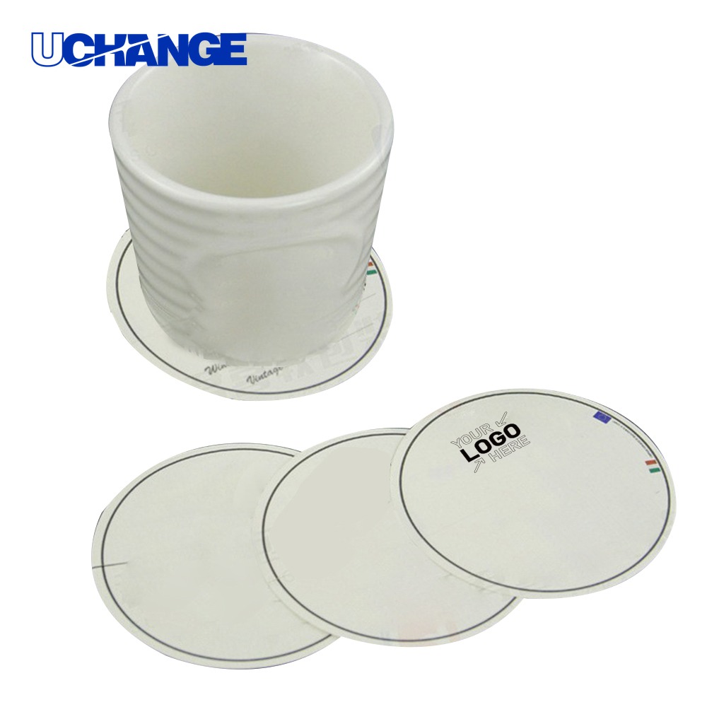 4" Round Colorful Paper Coasters Set