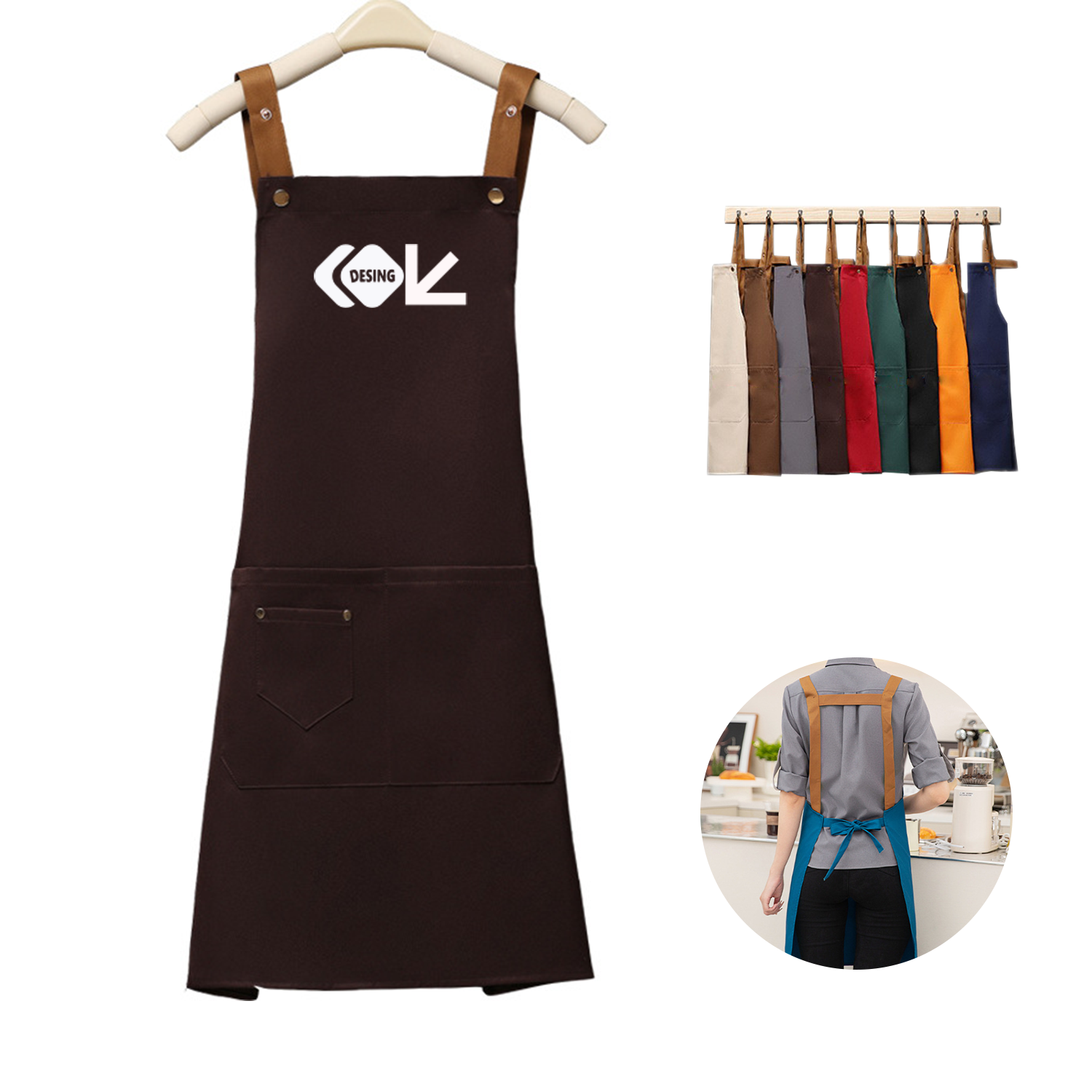 Multifunctional Kitchen Apron with Neck Strap 3