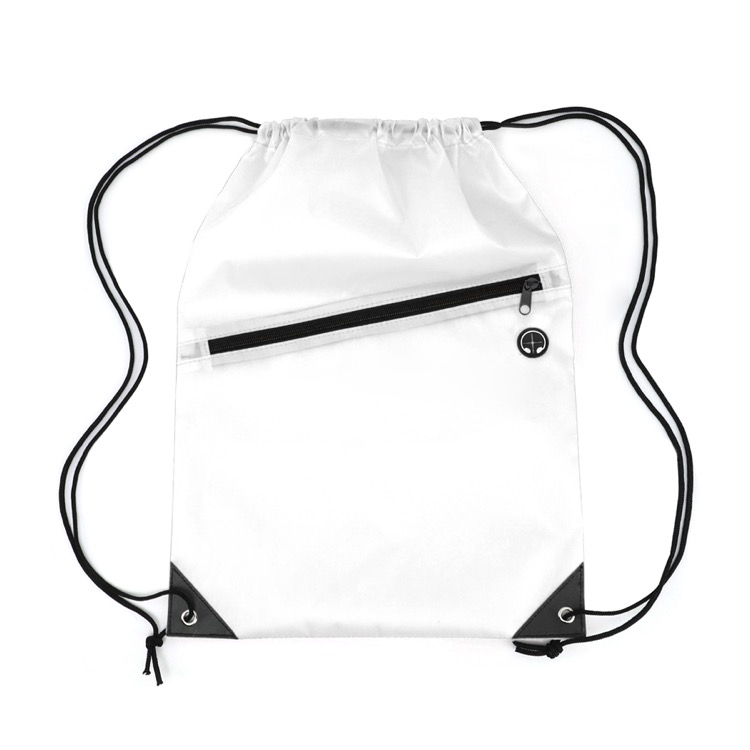 Drawstring Backpack with Front Zipper Pocket 116