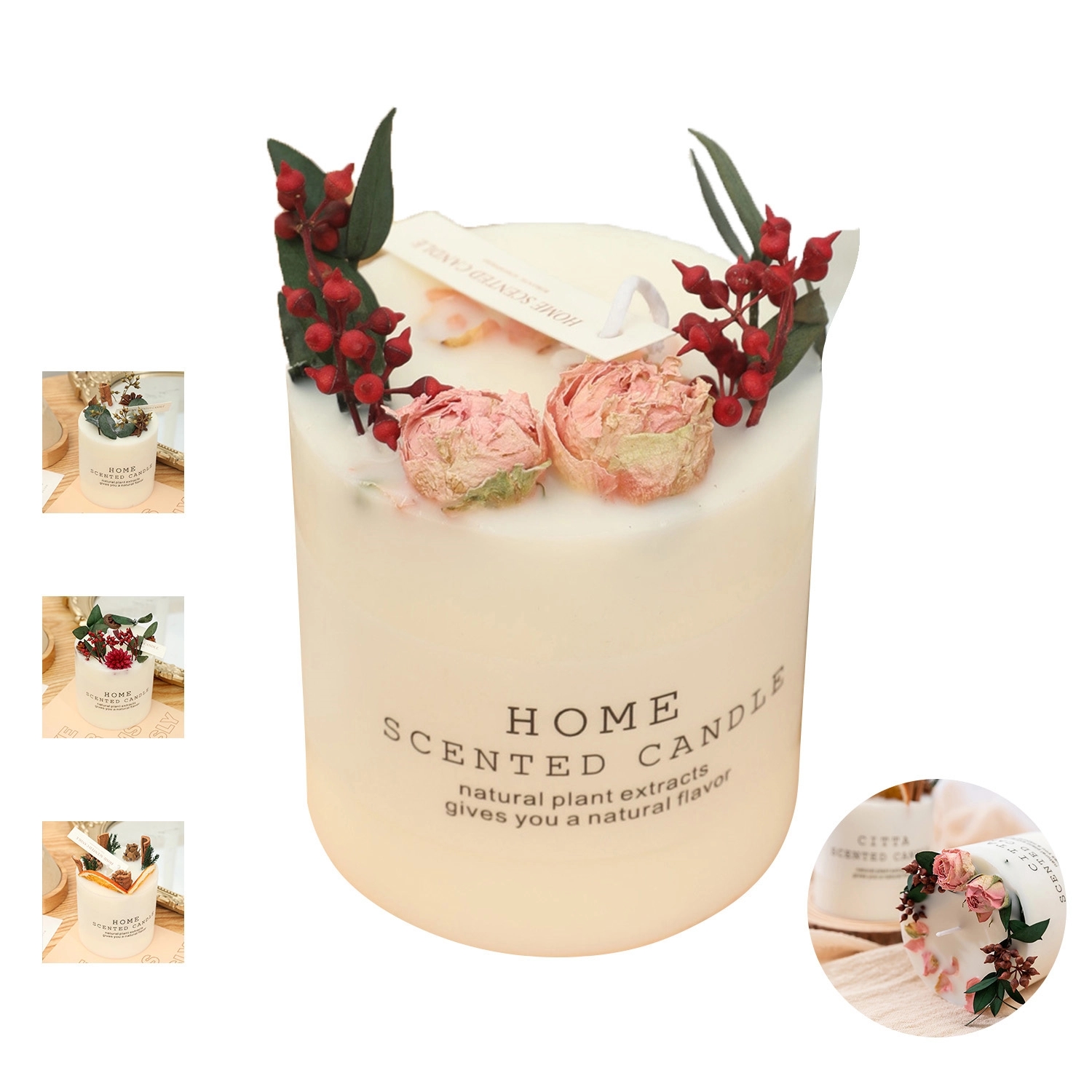 10 Oz. Soy Wax Aromatherapy Candles W/ Preserved Flower