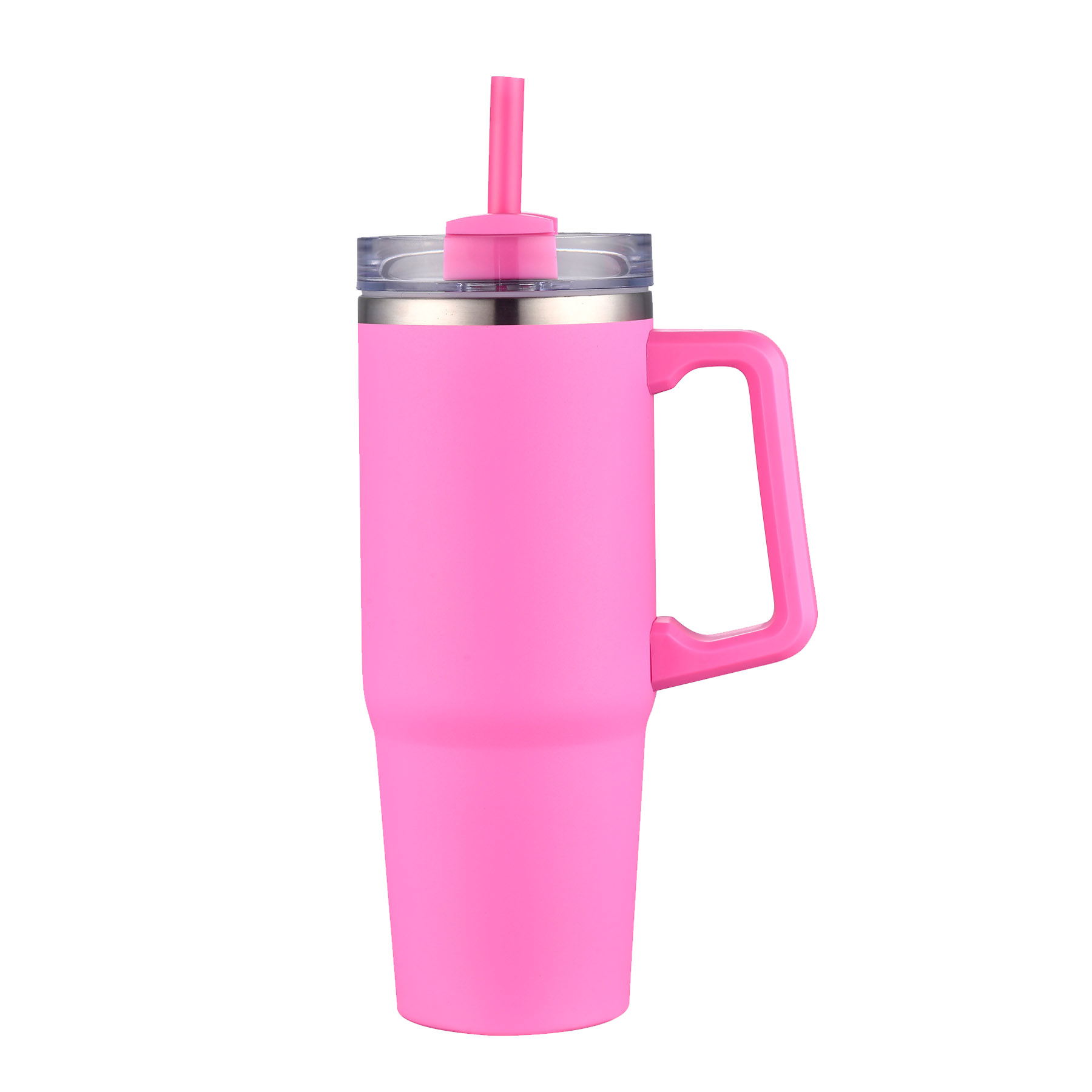 30 oz. Two Tone Travel Handle Mug with Twist Closure Straw Lid 11