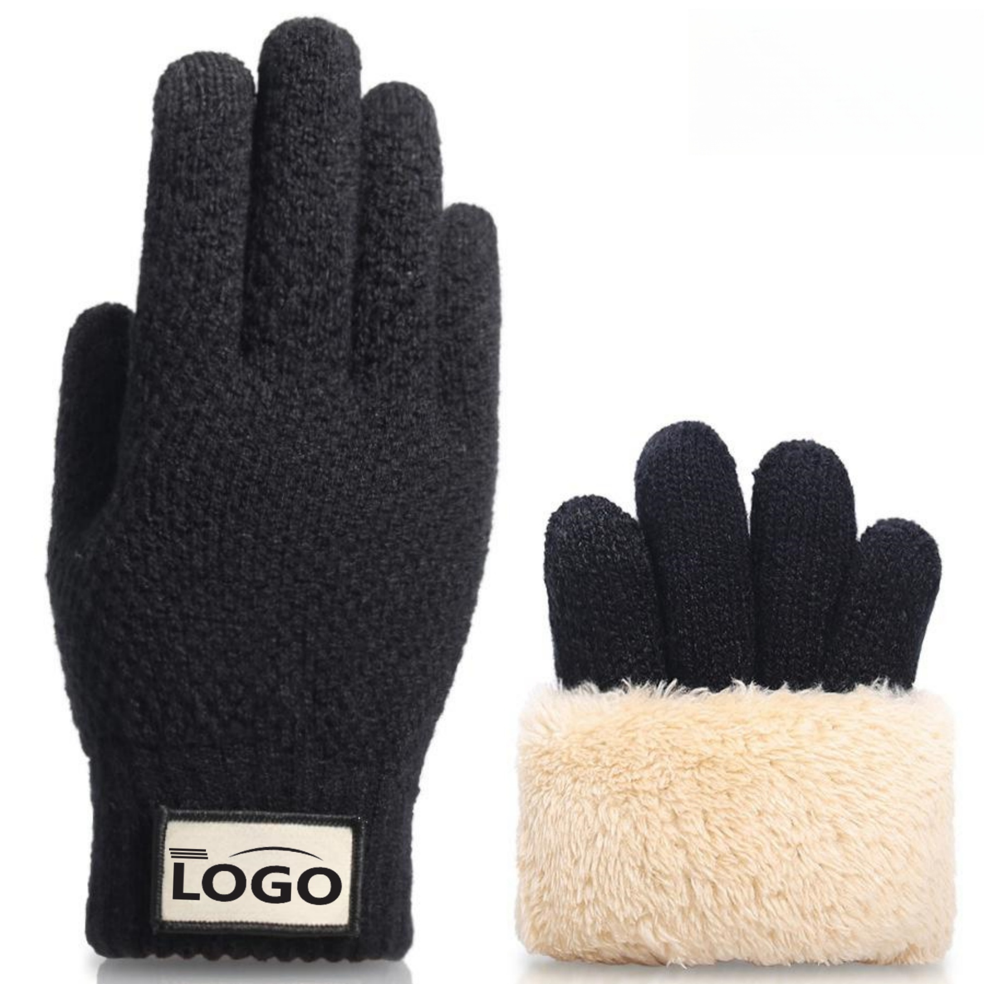 CozyTouch Thick Imitation Alpaca Gloves ?C Dual-Finger Compatible 4