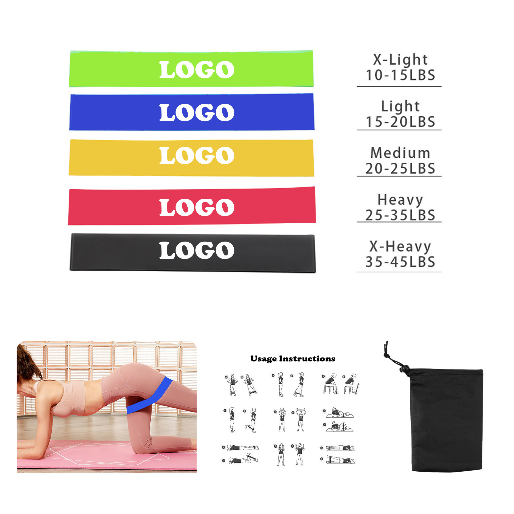 MOQ 100 pcs Resistance Bands