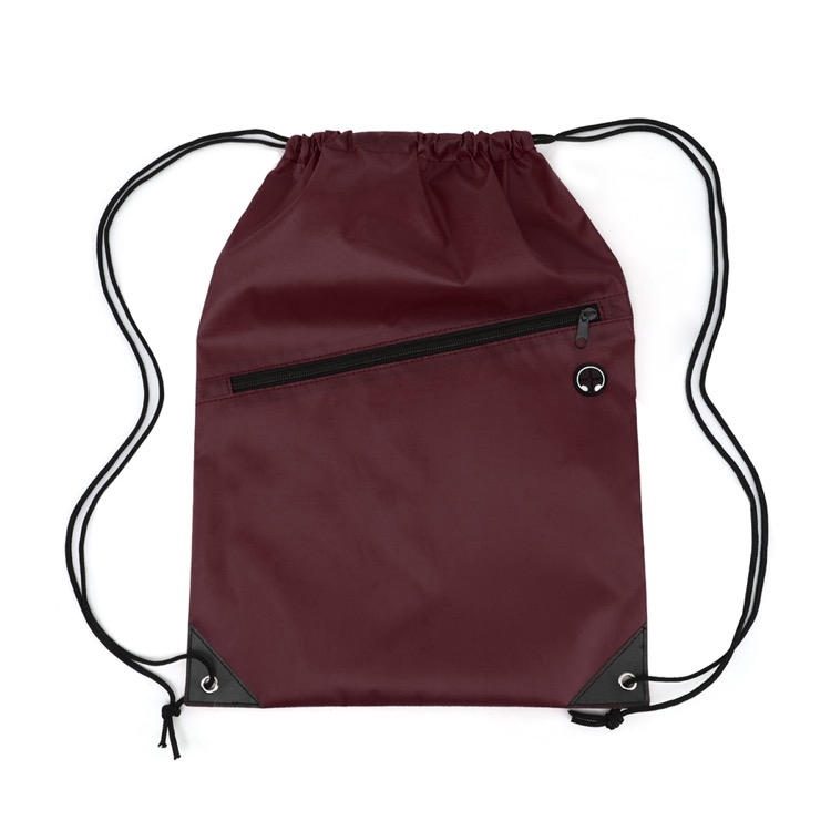 Drawstring Backpack with Front Zipper Pocket 75