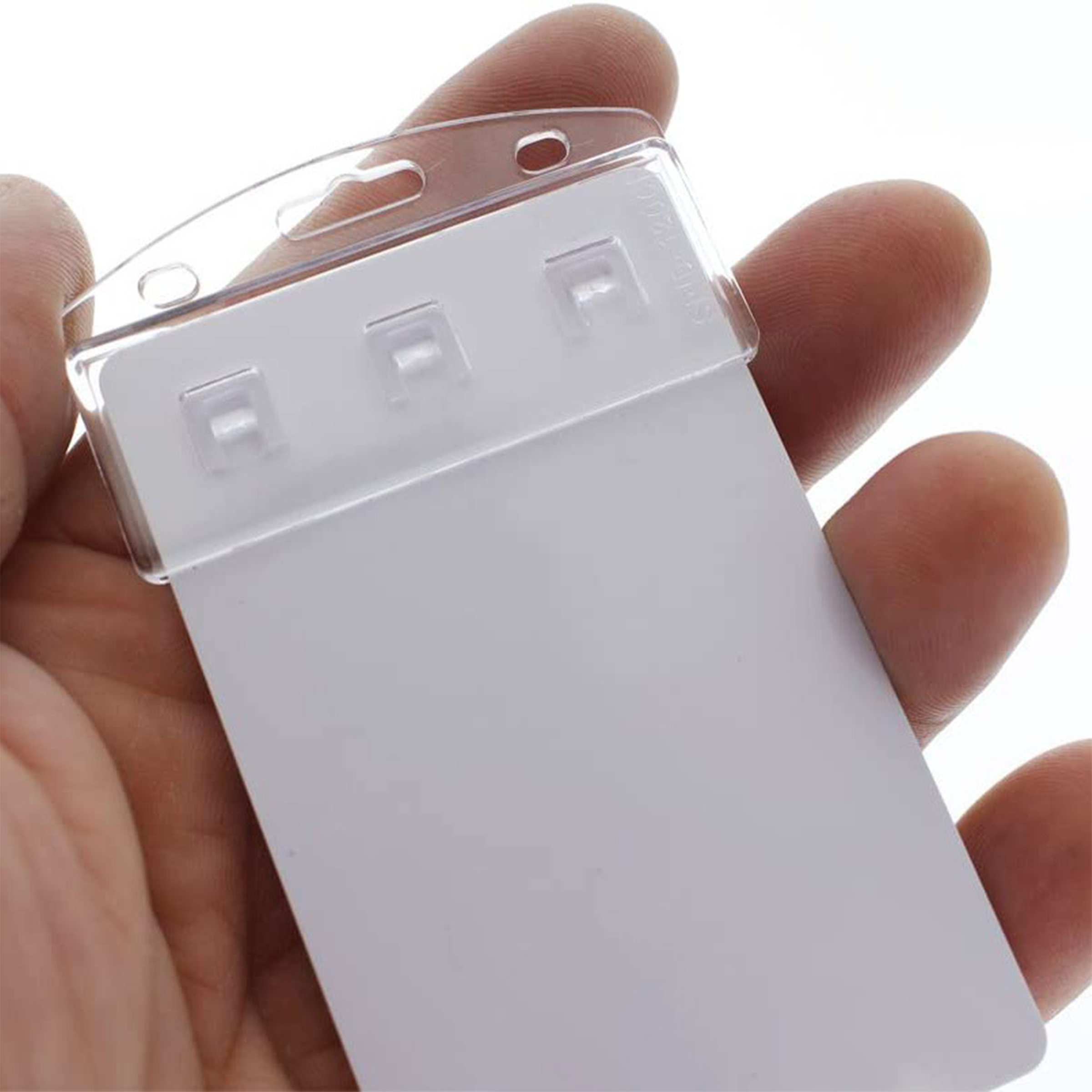 Plastic Translucent Frosted Id Card Holder Clip 10