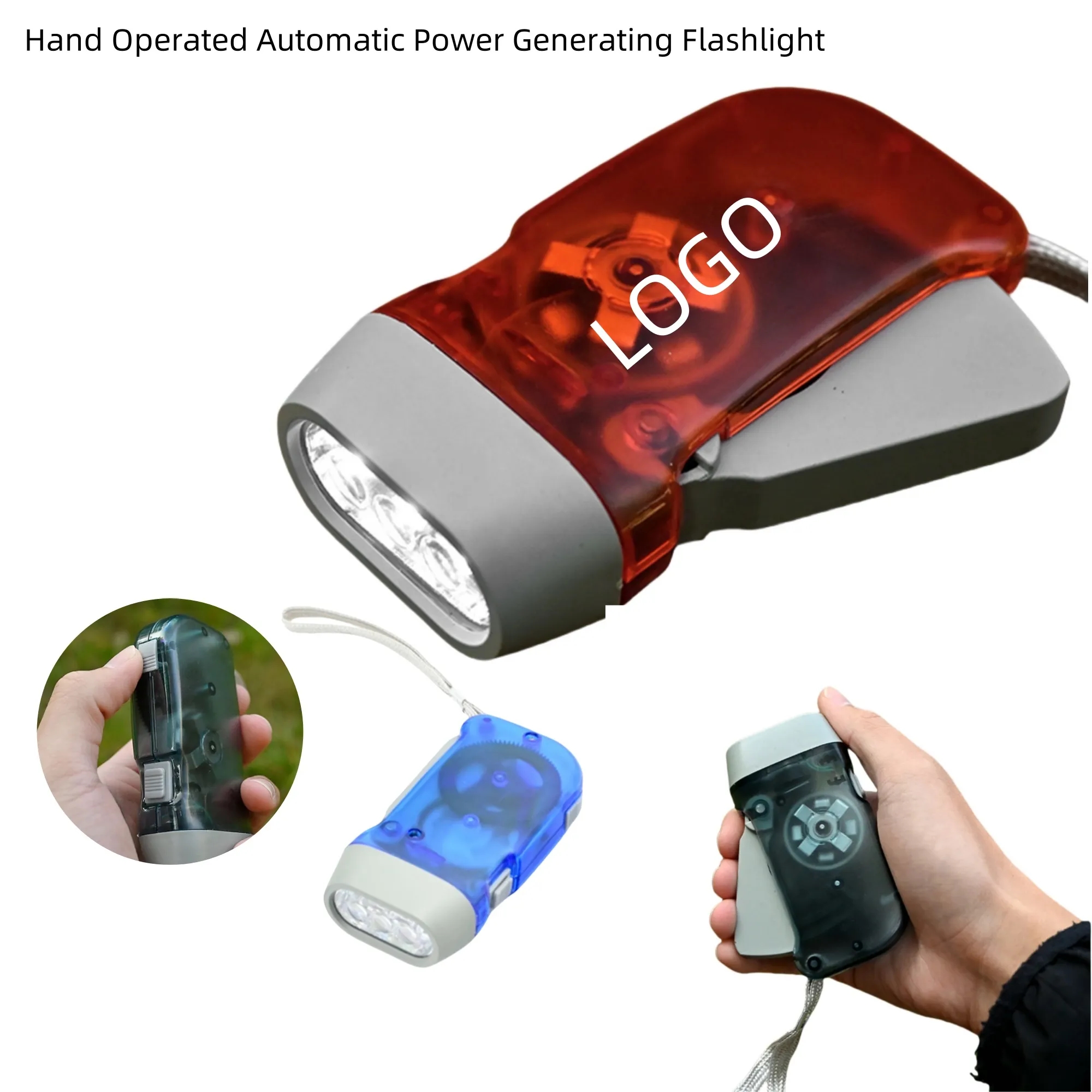 Hand Operated Automatic Power Generating Flashlight