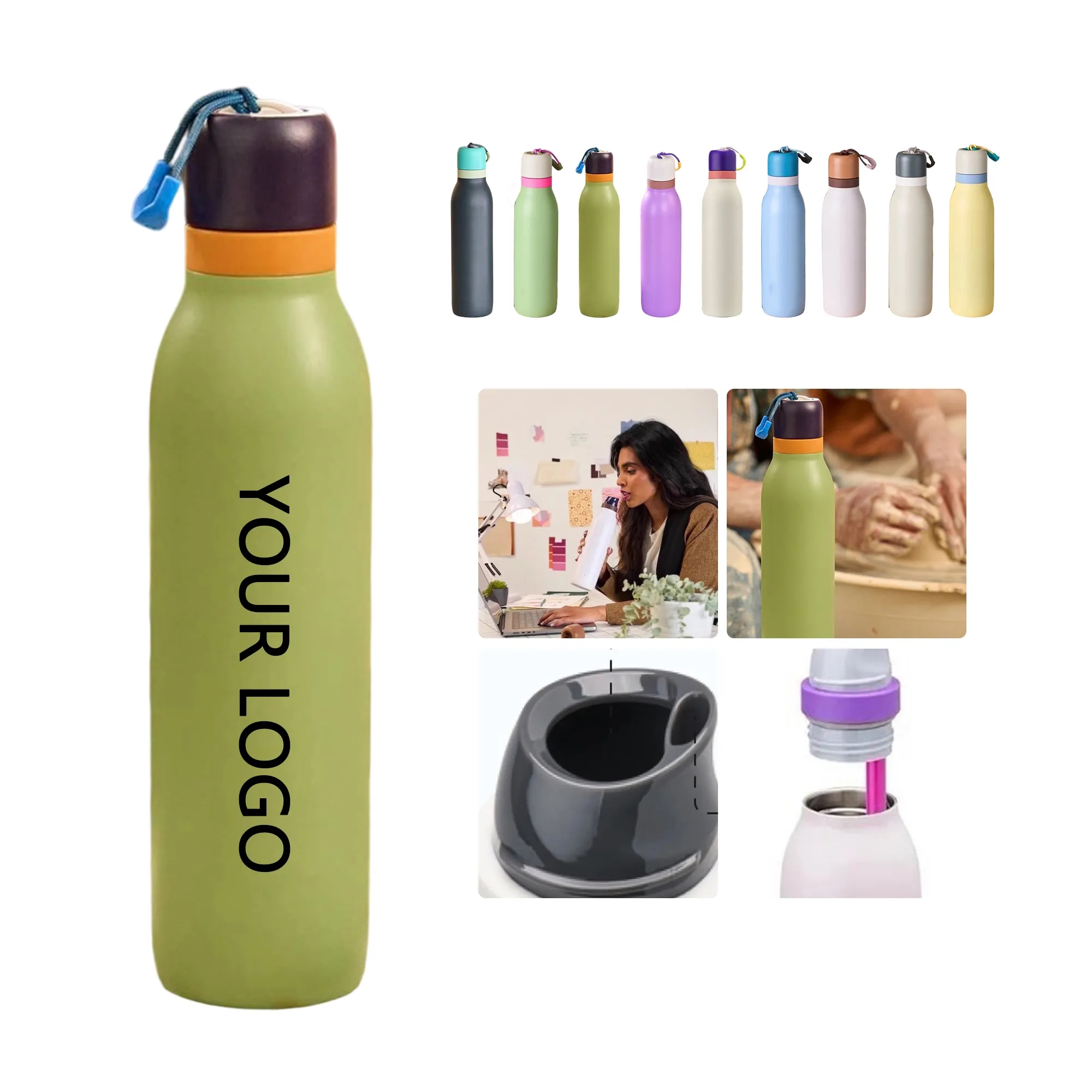 18oz Insulated Tumbler with Straw and Keyring Handle