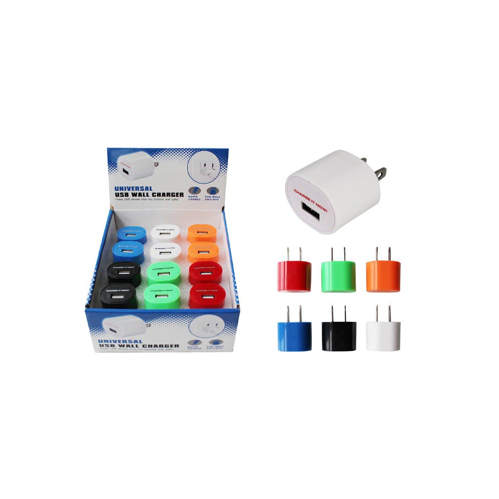 USB Wall Chargers - Assorted Colors Universal 2