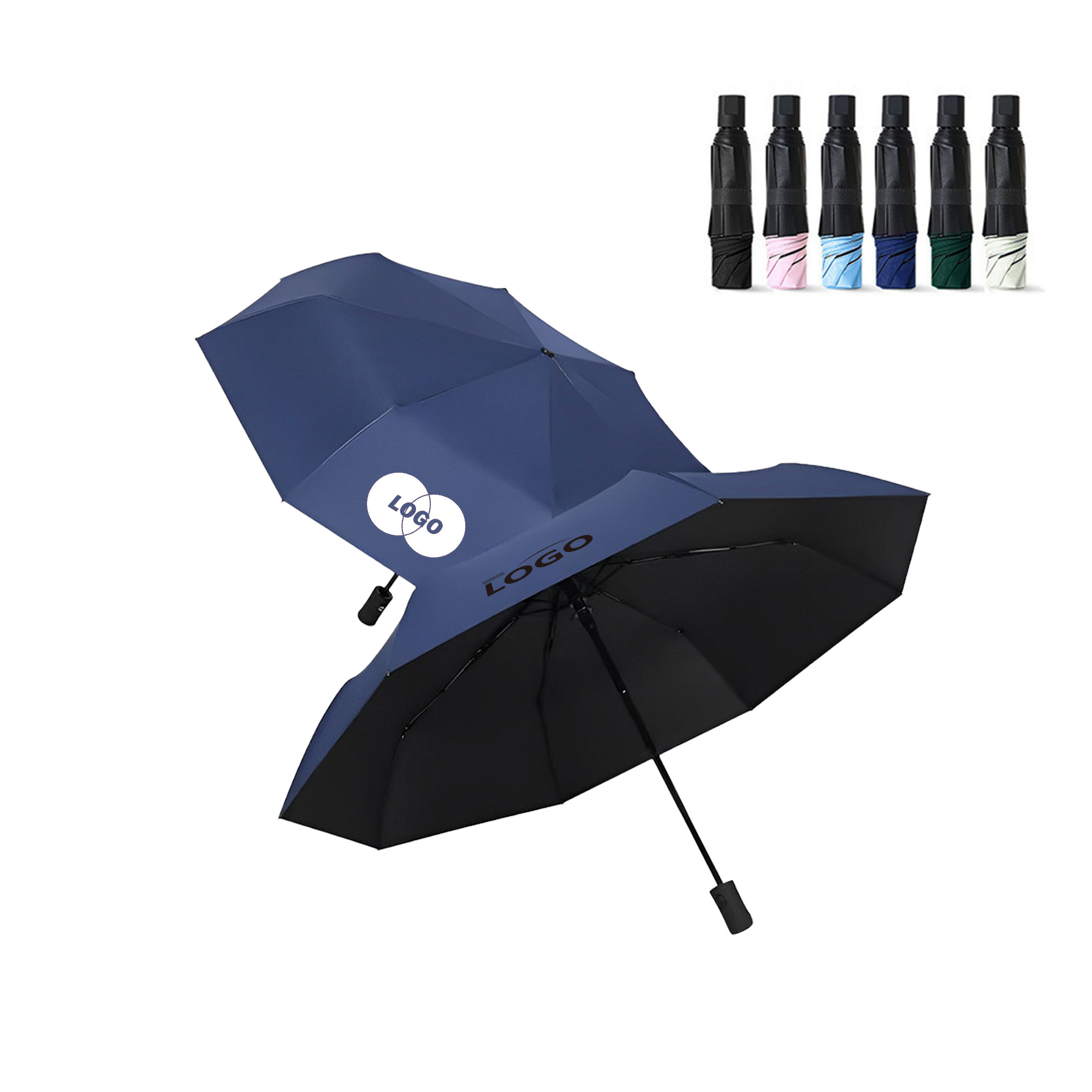 Manual 39-Inch Arc Triple-Fold UV Protection Umbrella
