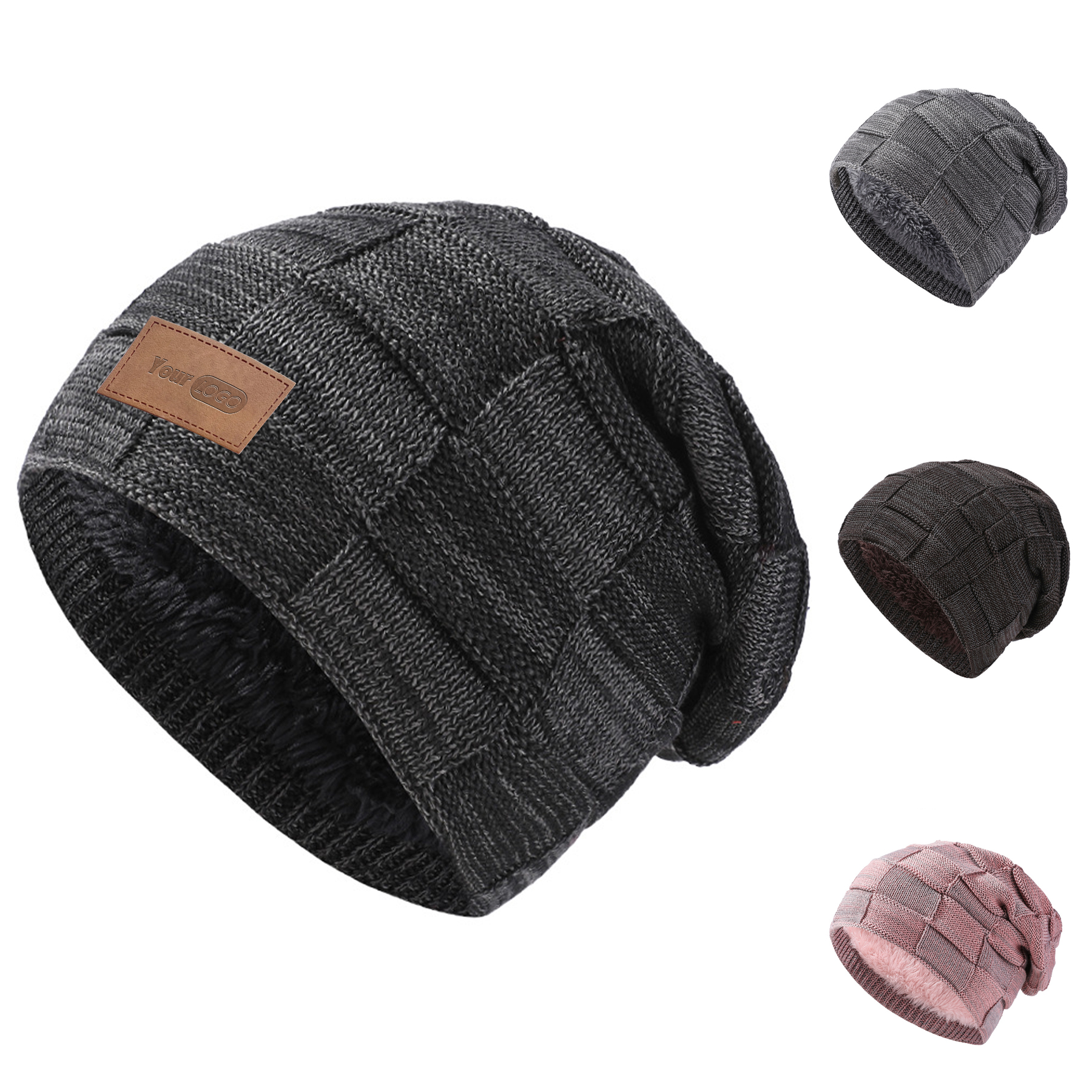Acrylic Warm stretch-knit beanie