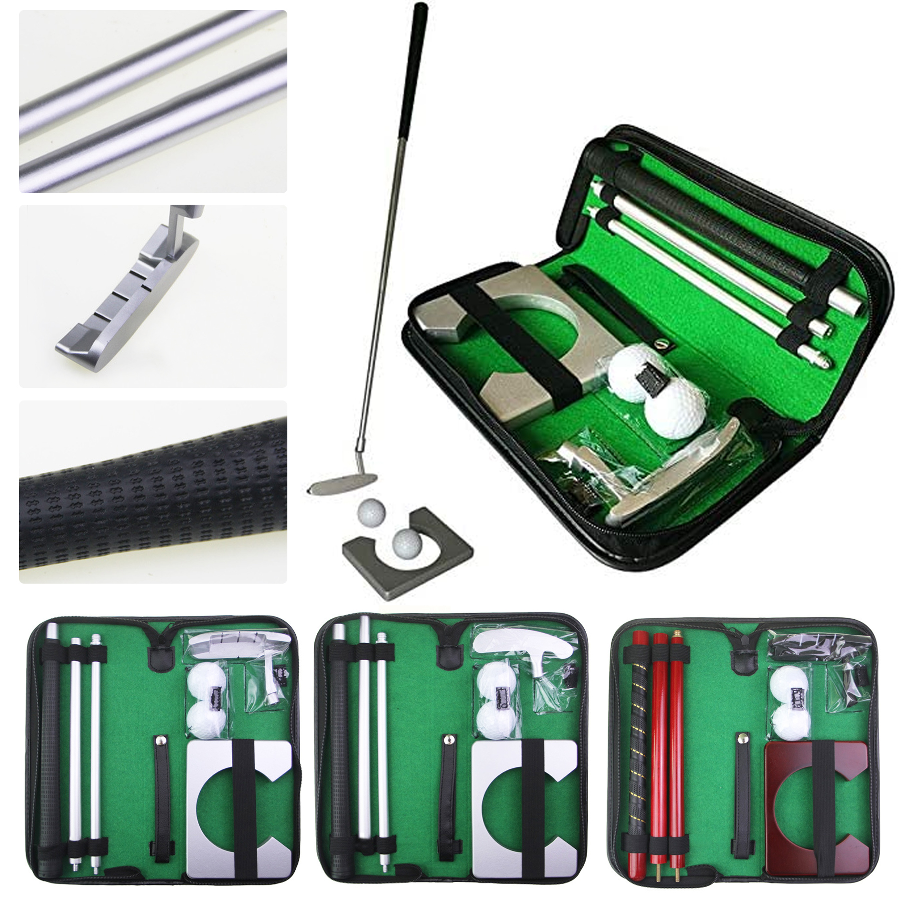 Portable Golf Putter Set Kit with Ball Hole Cup 5