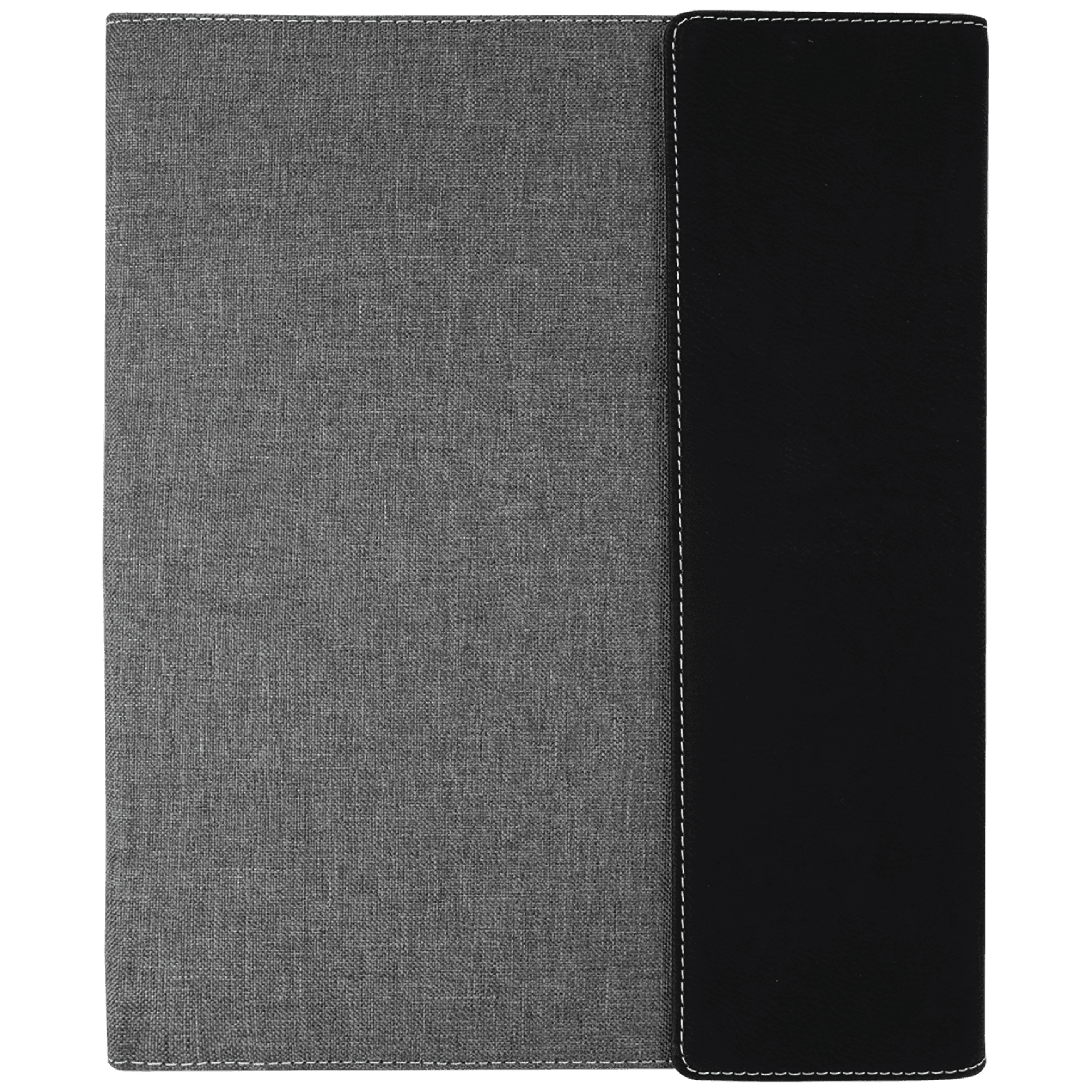9" x 12" Black/Silver Leatherette & Gray Canvas Portfolio 10