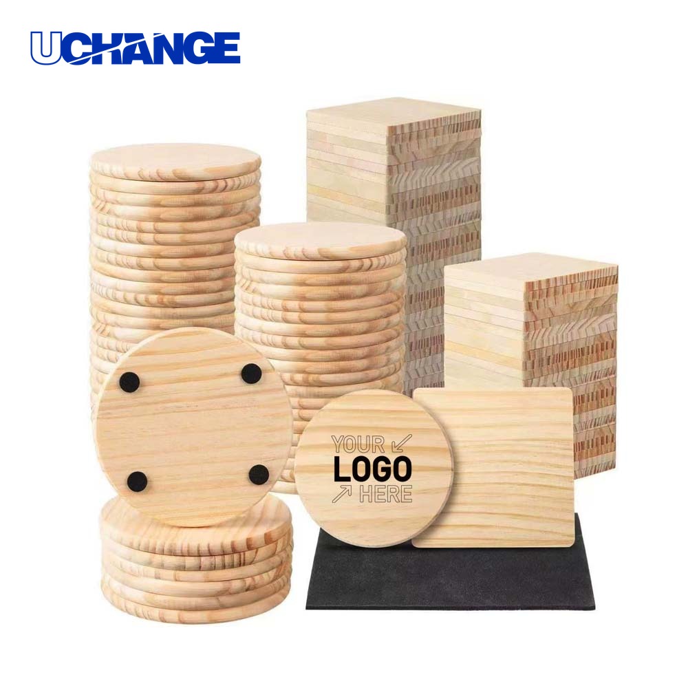 Blank Wooden Coasters Set for Crafts