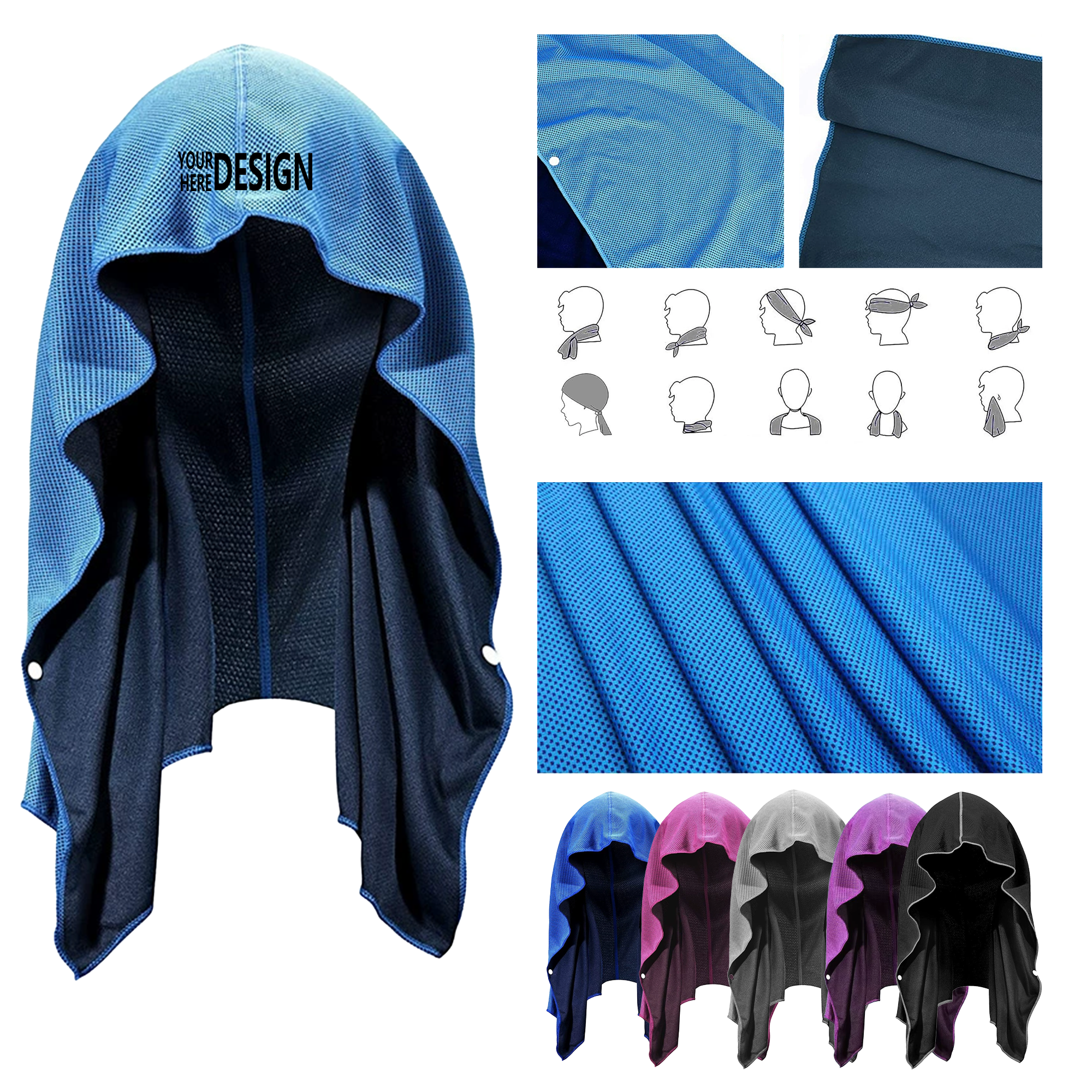 Slip-Resistant Buttoned Head Towel 2