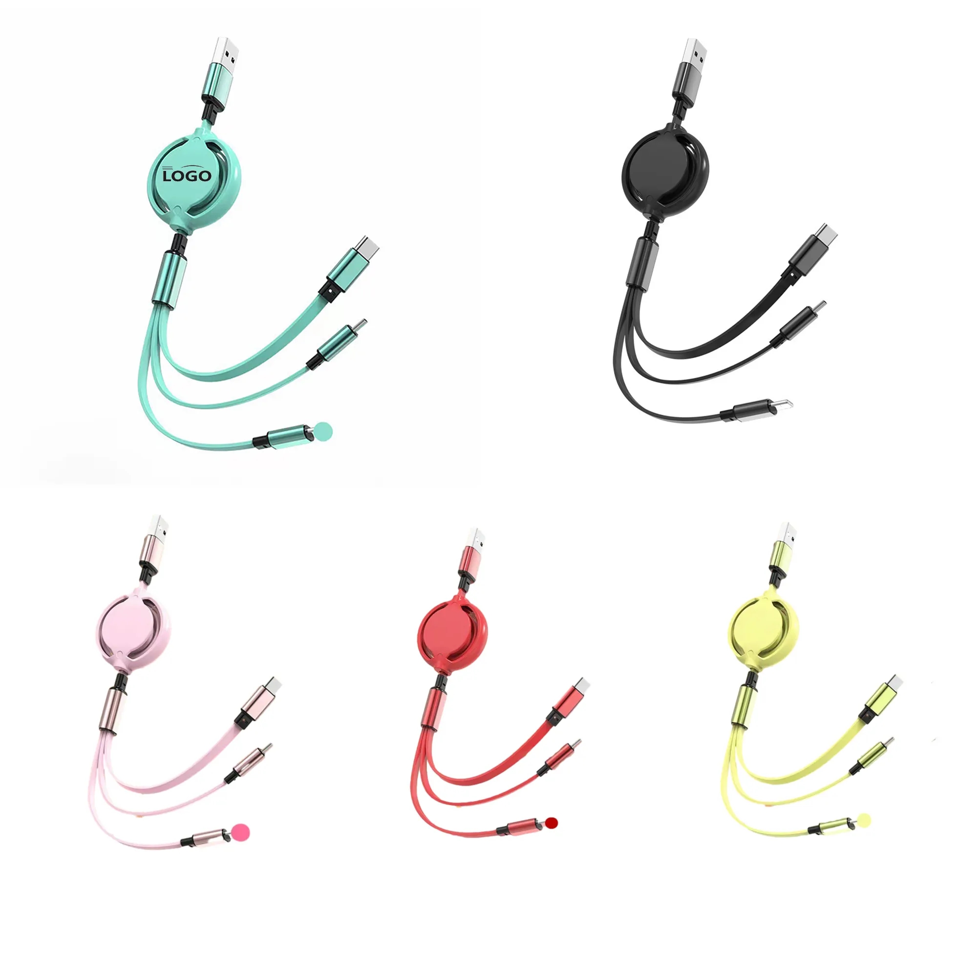 Telescopic Three-In-One Data Cable MOQ 100PCS
