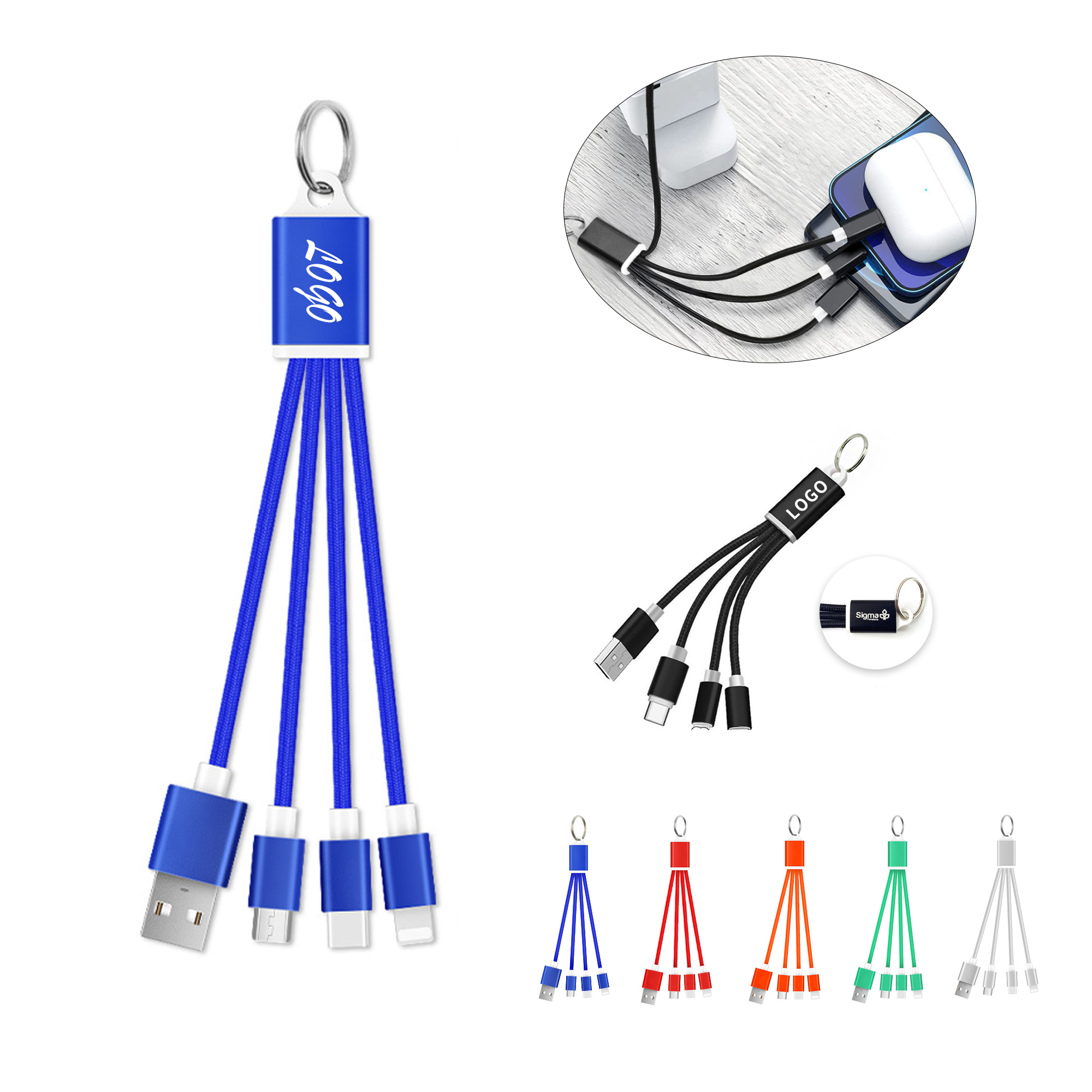 Keychain Three In One Data Cable