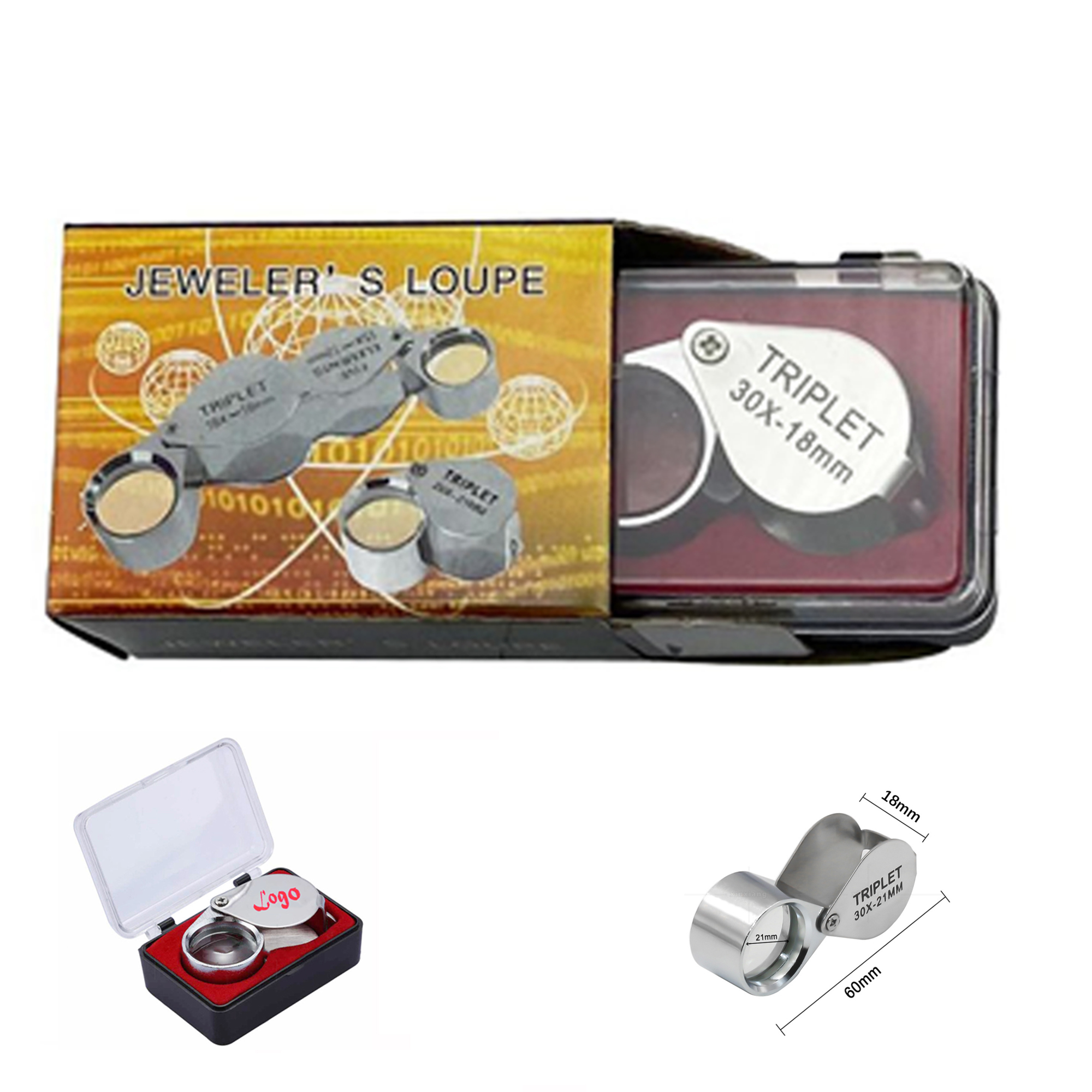 10x-30x Folding Metal Jewelry Glass Lens Magnifier 3