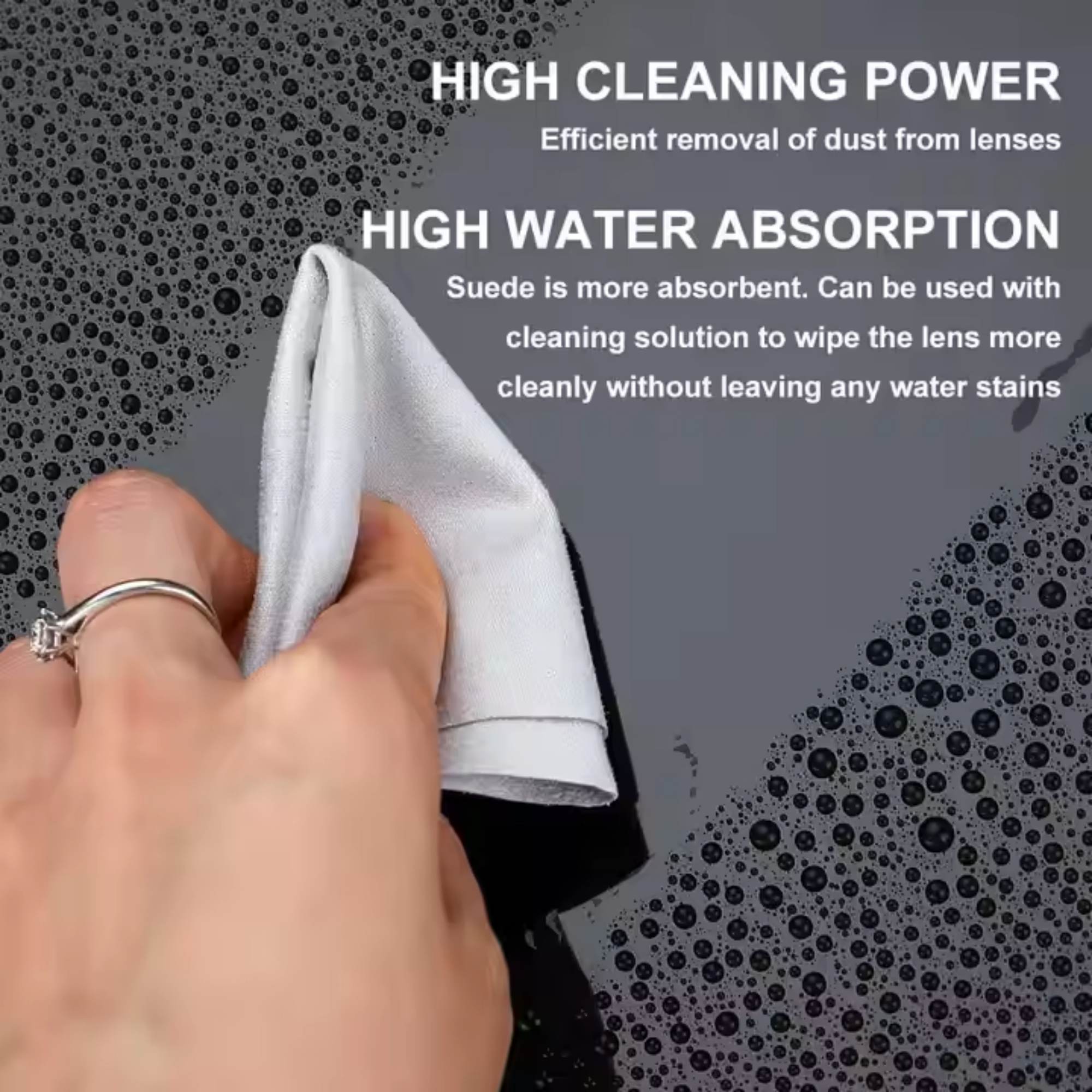 MOQ:10pcs Microfiber Suede Lens Cloth 4