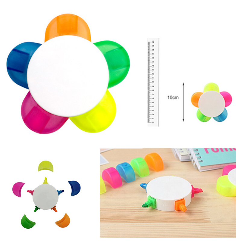 Highlighters Flower Shape Fluorescent Watercolor Pen