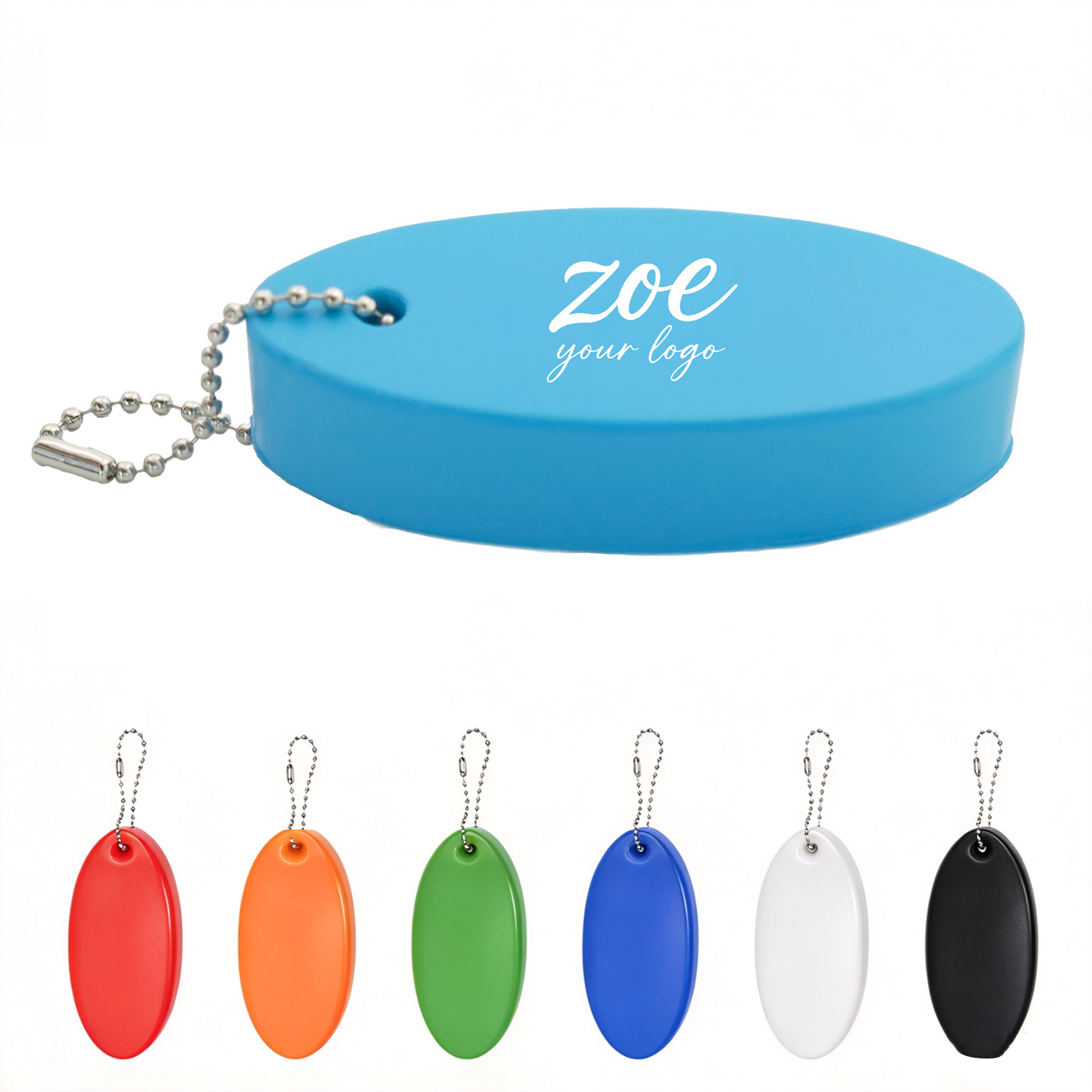 PU Oval Foam Floating Keychain 4