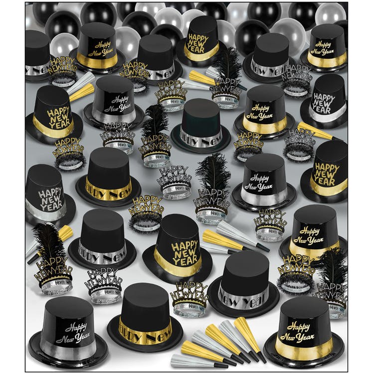 New Years Party Packs - Silver & Gold 225 Piece 3