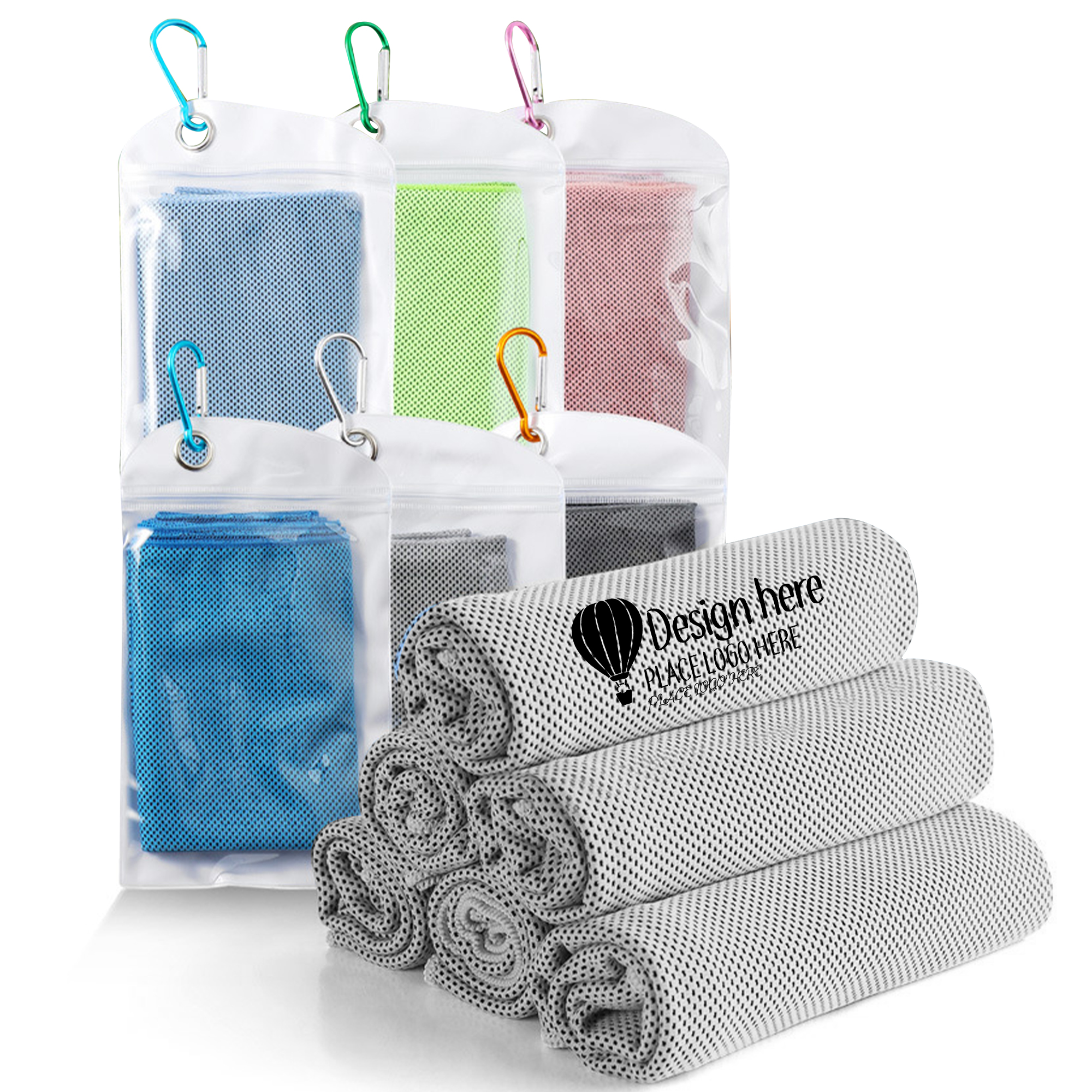 Ice Feeling Cooling Sport Towel With Carabiner 5