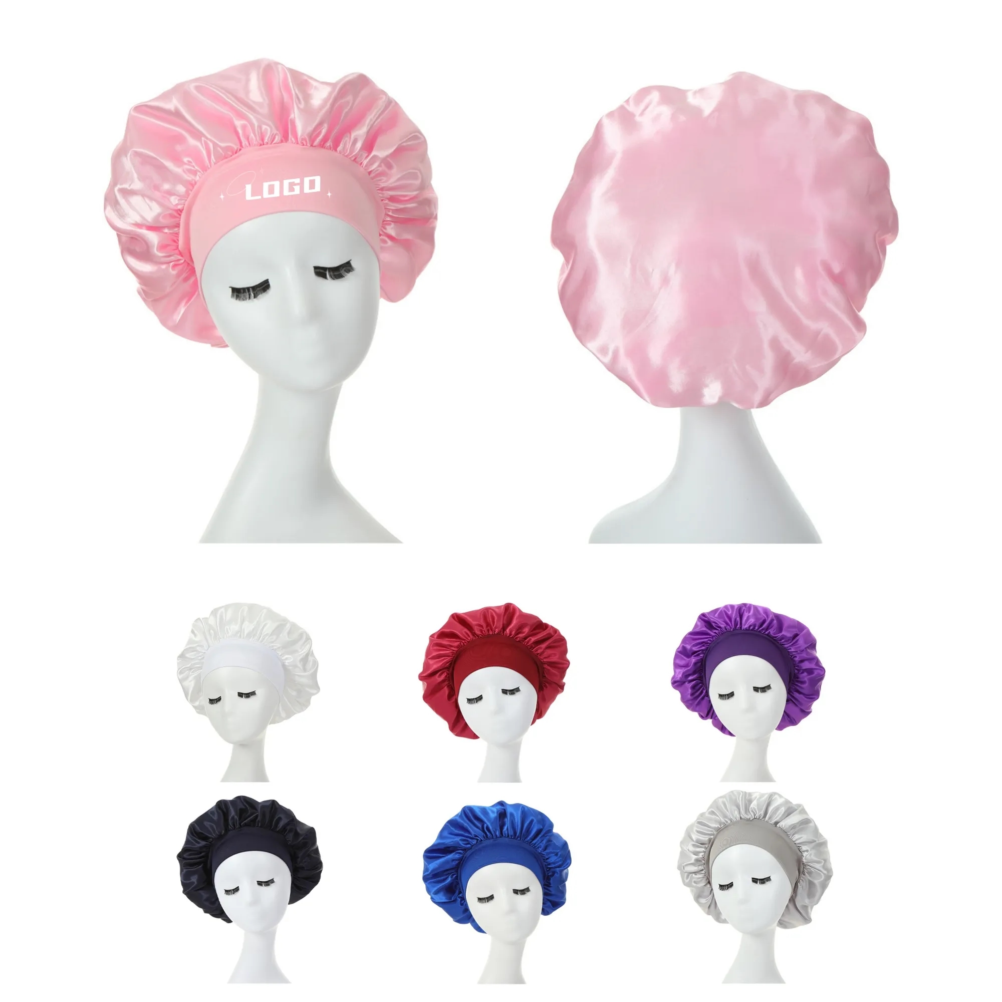 Large Satin Silk Bonnet Sleep Cap 16