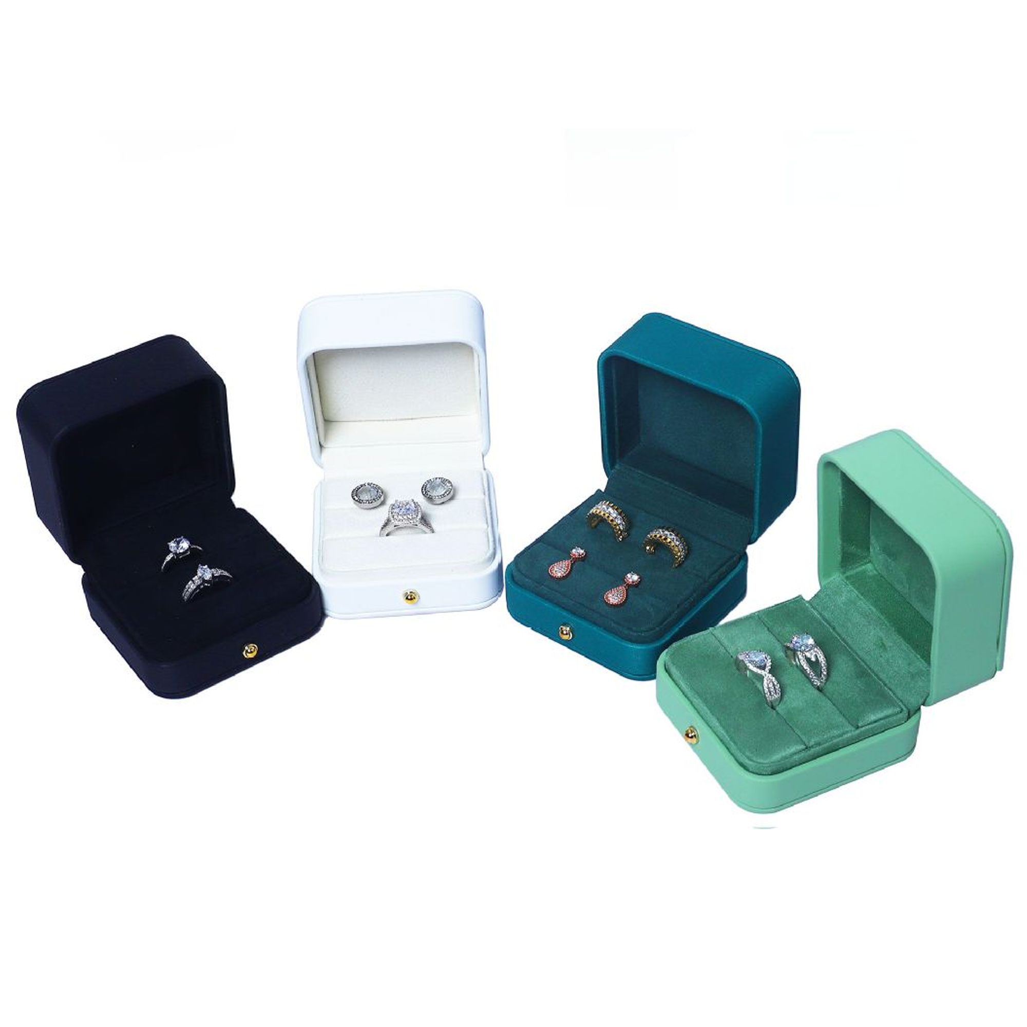 Pu Rounded Ring Box With Customised Logo 7