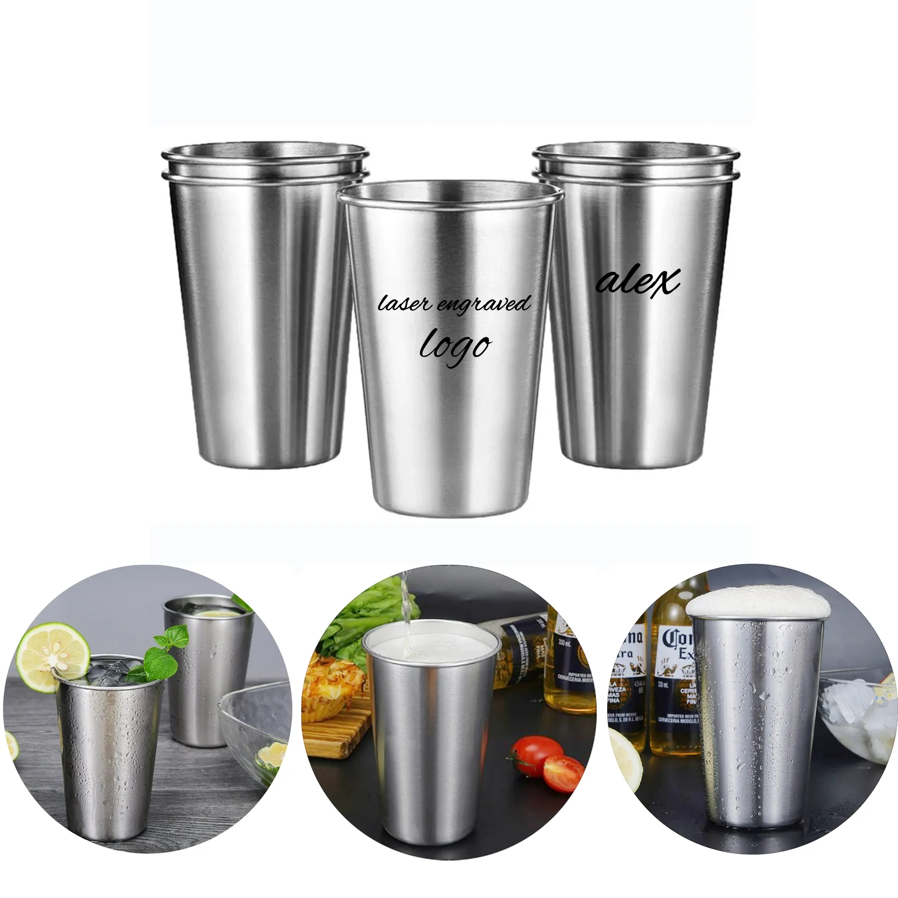 12 Oz Stainless Steel Pint Cup MOQ50 6