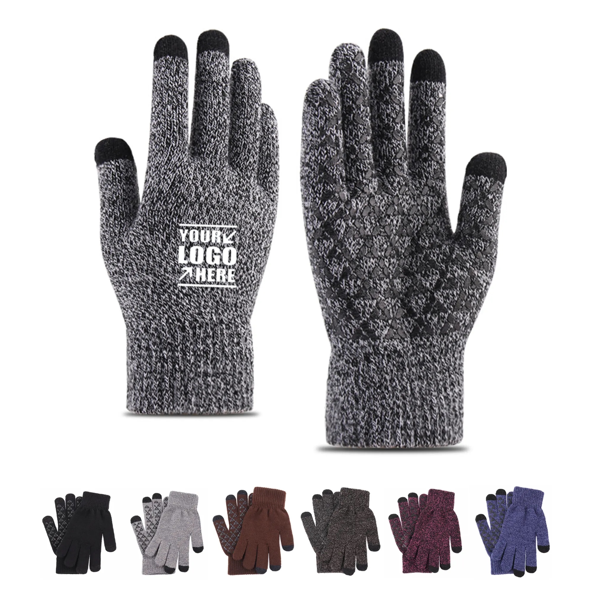 Winter Knit Elastic Anti-slip Gloves for Adults 3