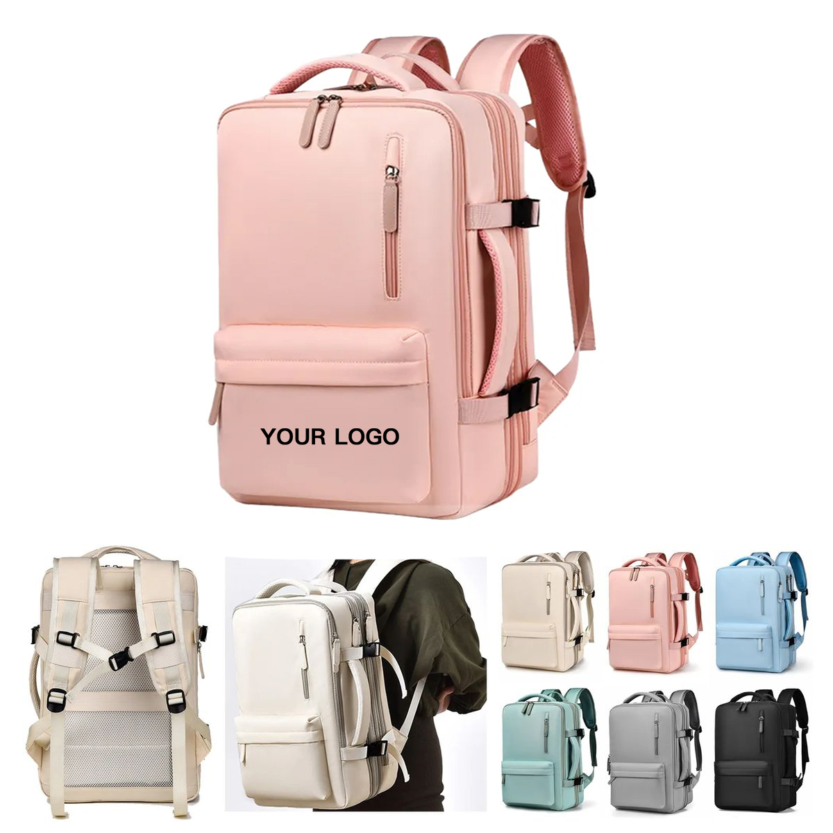 Durable Polyester Travel Backpack with Adjustable Straps