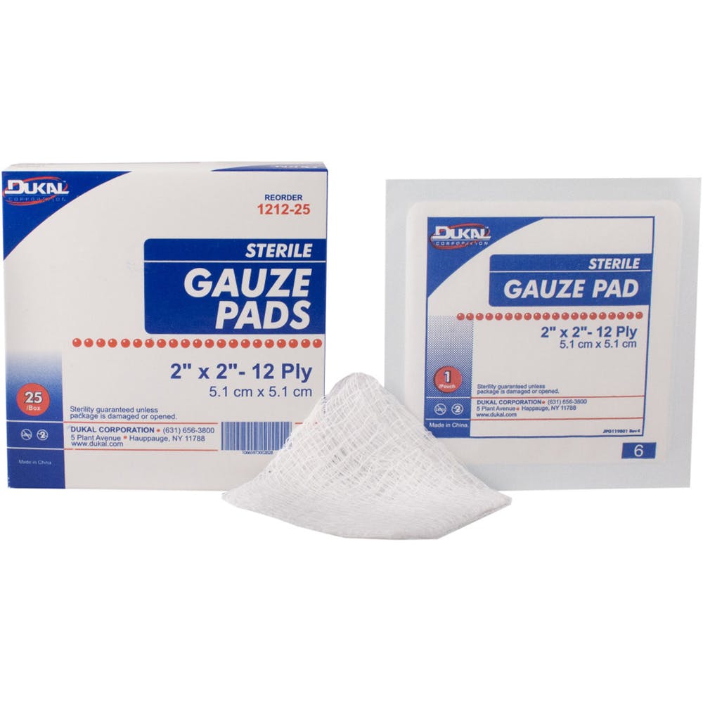 Sterile Gauze Pads - 25 Pack 12-ply 2" x 2" 3