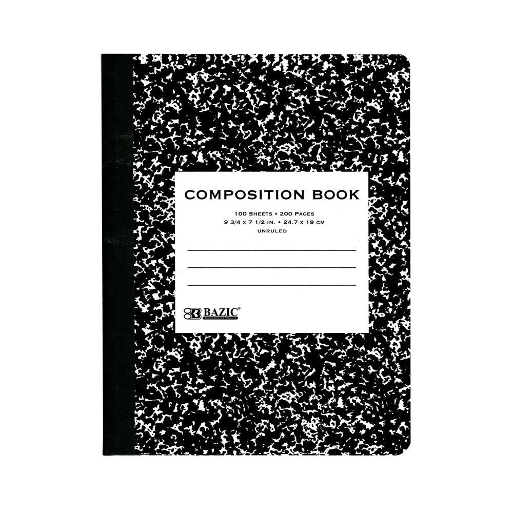 Marbled Unruled Composition Books - 100 Sheets Black 3
