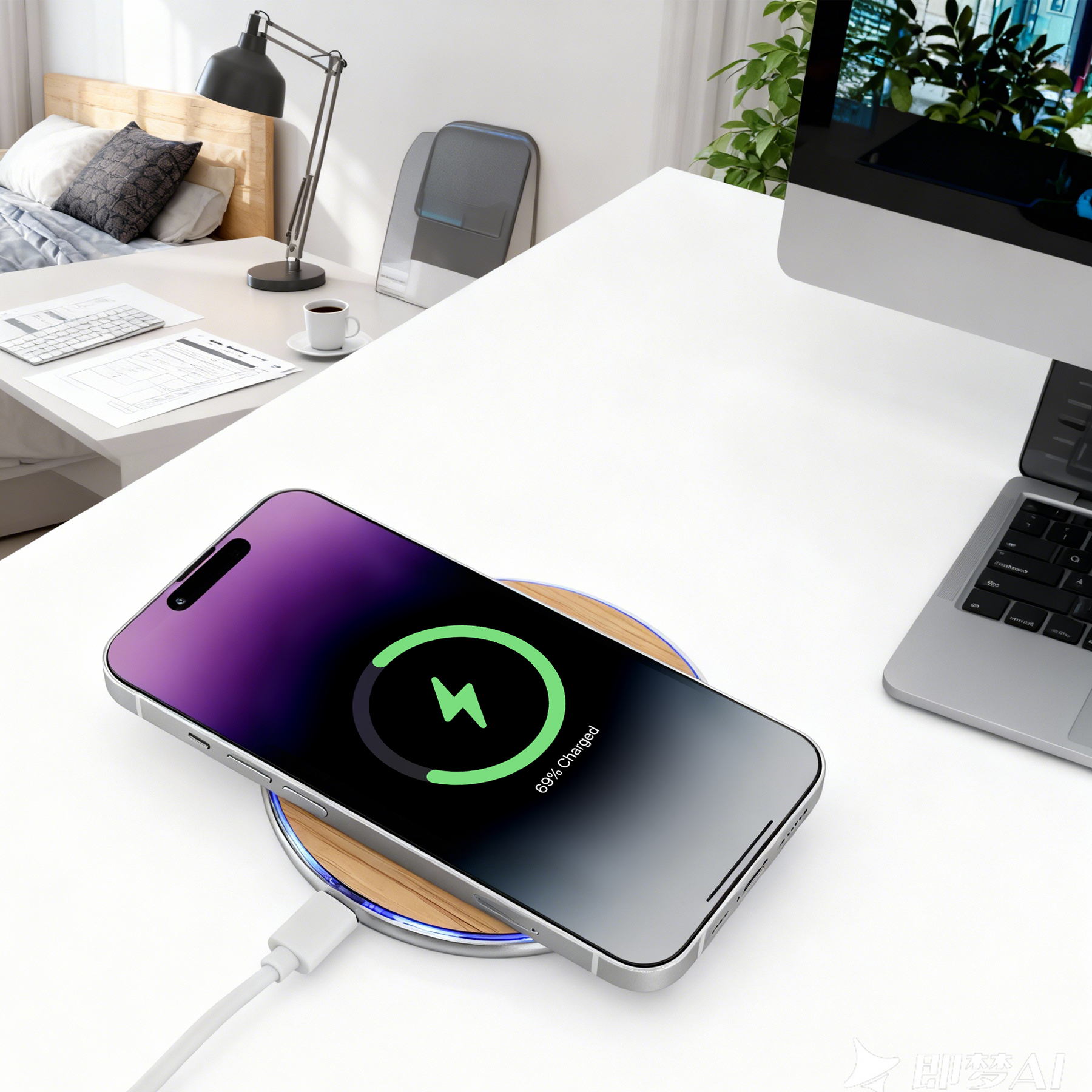 Bamboo 15W Wireless Charging Pad 30